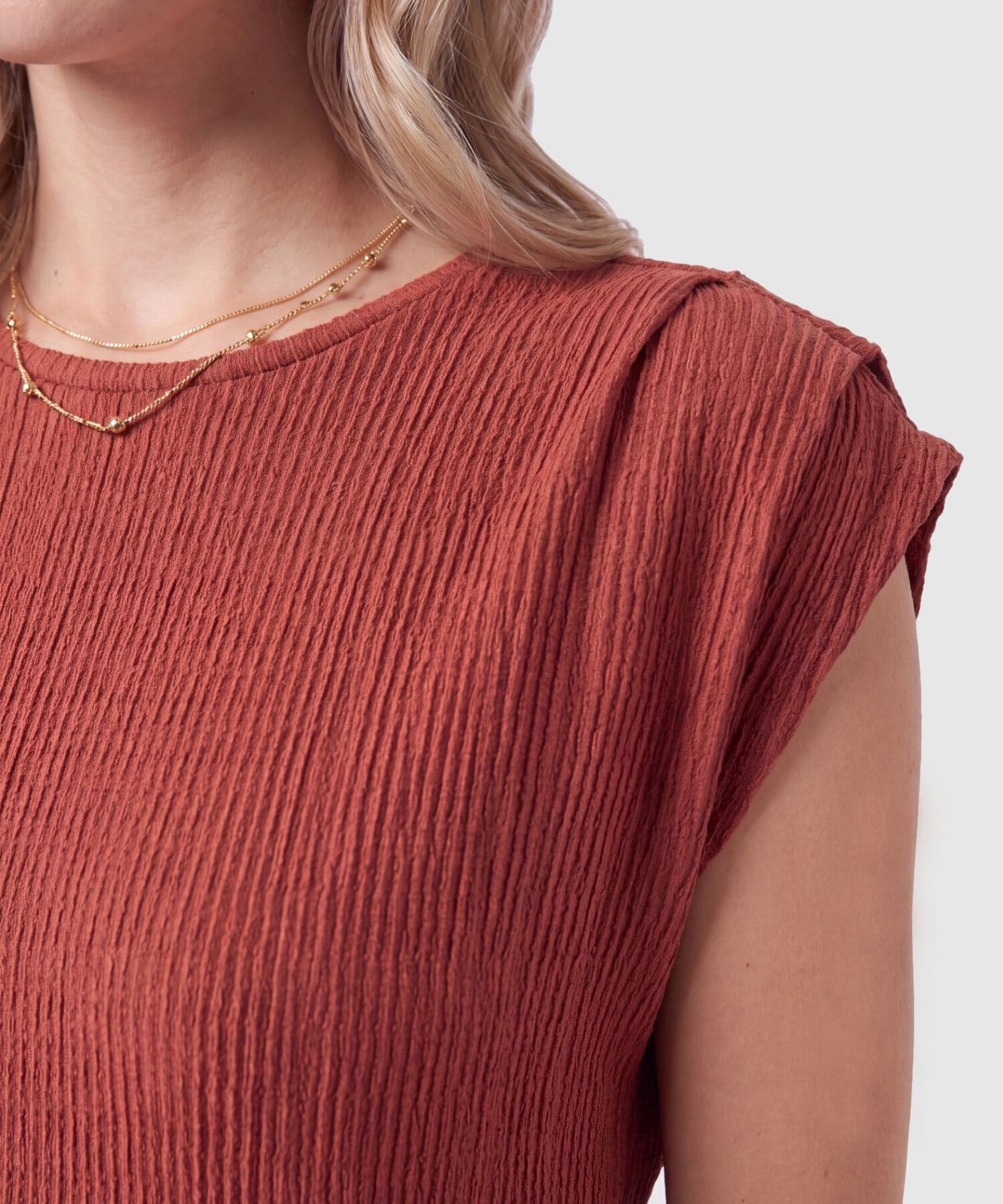 Camiseta Valle Natural naranja para mujer, vista 3