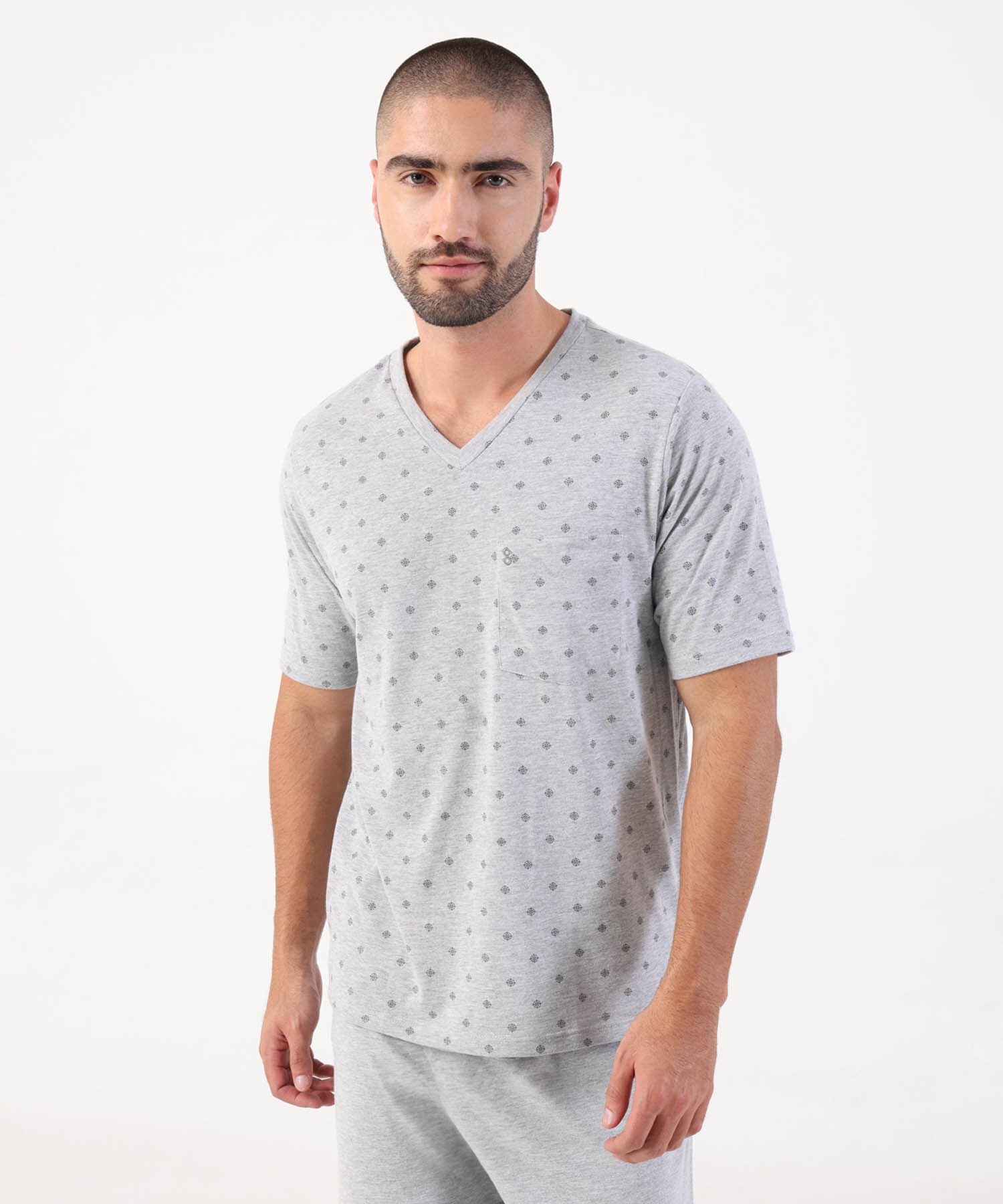 Pijama Cedro Clásico gris humo para hombre, vista 2