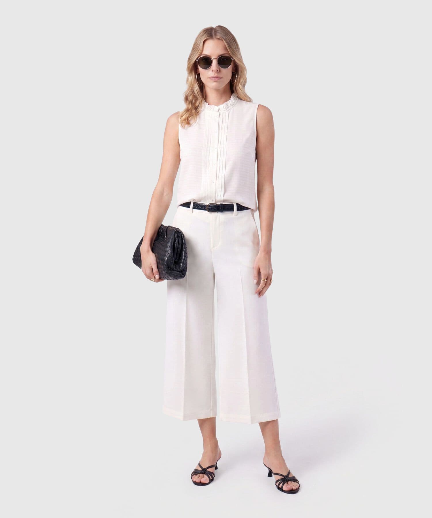 Blusa Litoral Contemporáneo blanco para mujer, vista 2
