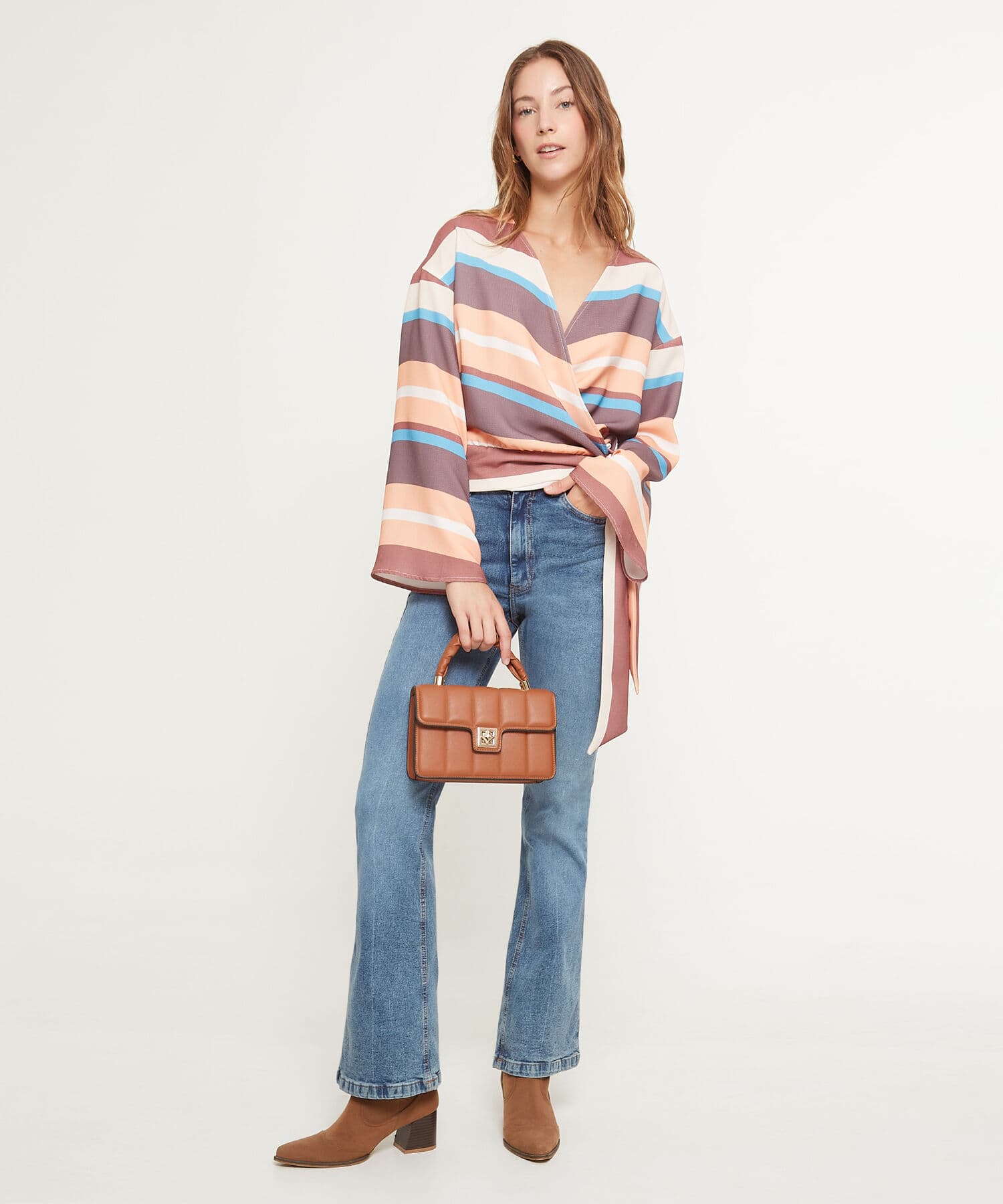 Blusa Andina Suave café para mujer, vista 4