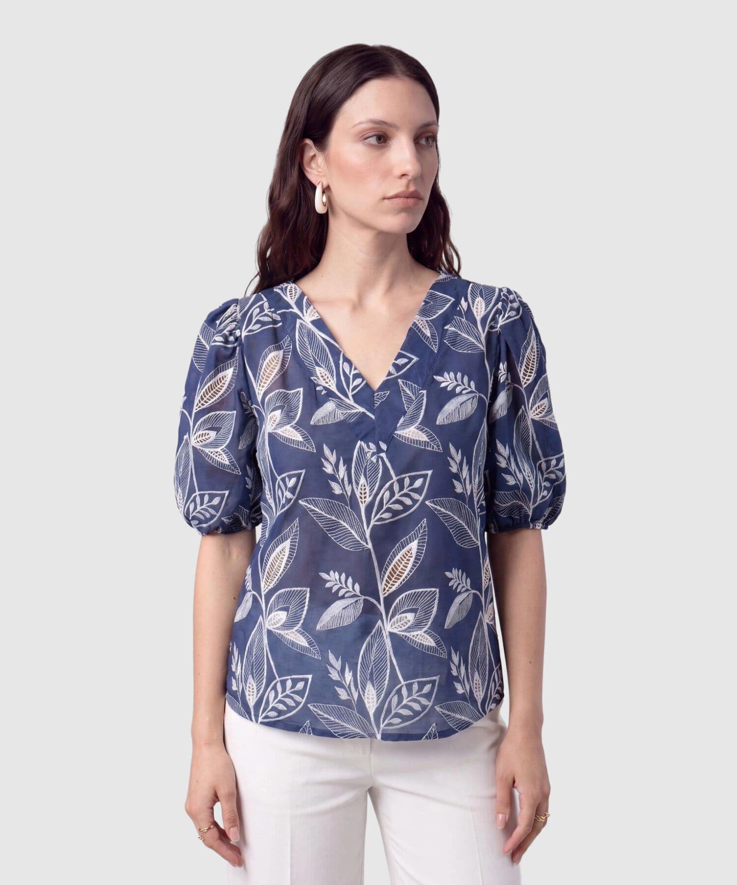 Blusa Celeste Natural azul marino para mujer, vista principal