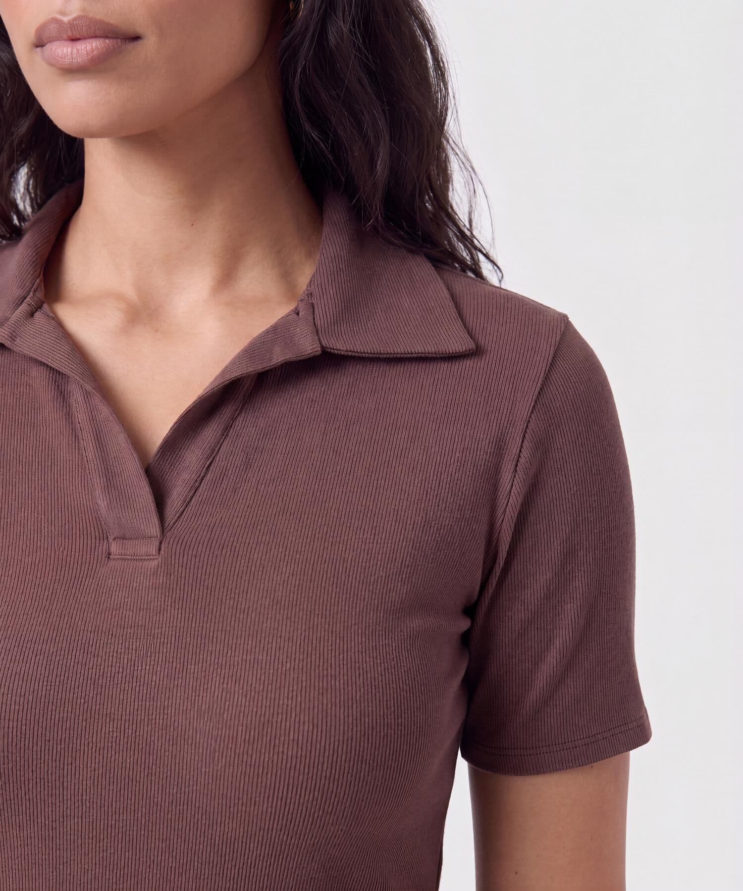 Polo Cedro Clásico café para mujer, vista 3
