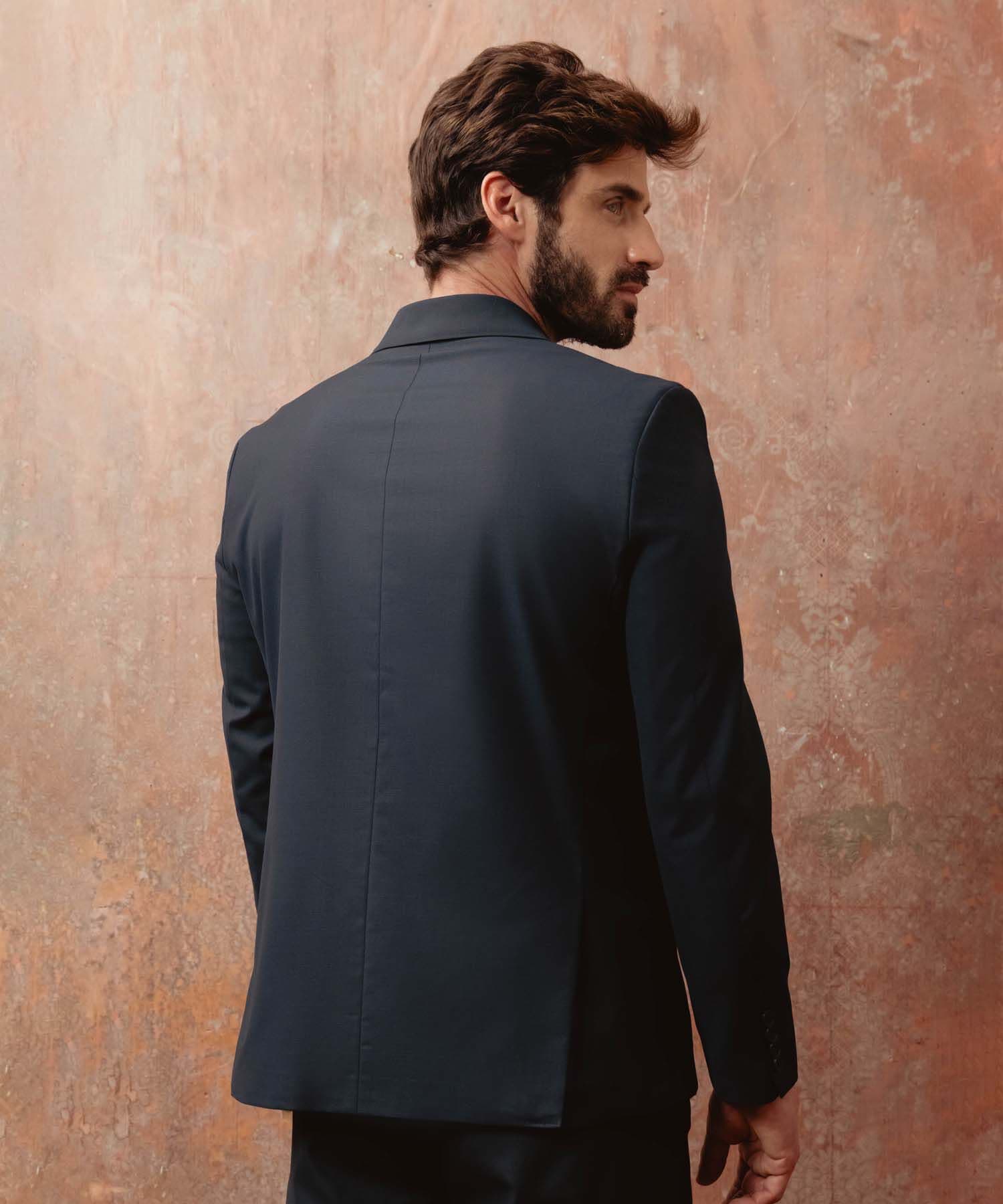 Chaqueta Marfil Natural azul marino para hombre, vista 4