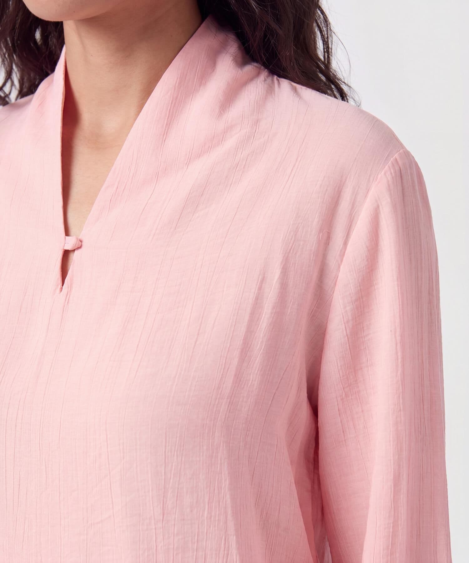 Blusa Orquídea Texturizado rosa empolvado para mujer, vista 3