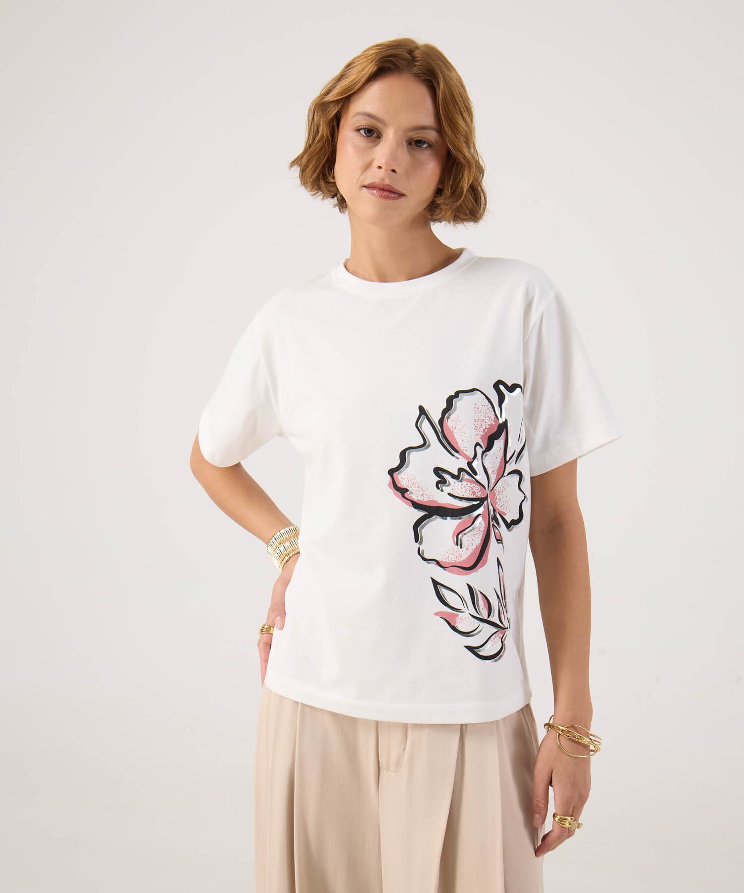 Camiseta Horizonte de Ciudad blanco para mujer, vista principal
