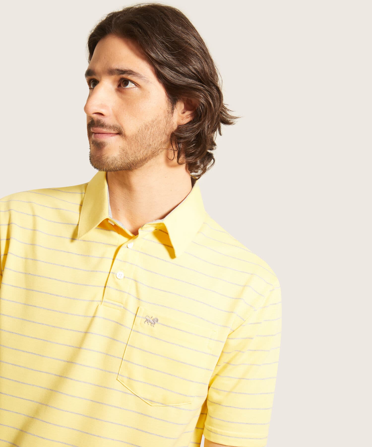 Polo Niebla Minimalista coral para hombre, vista 3