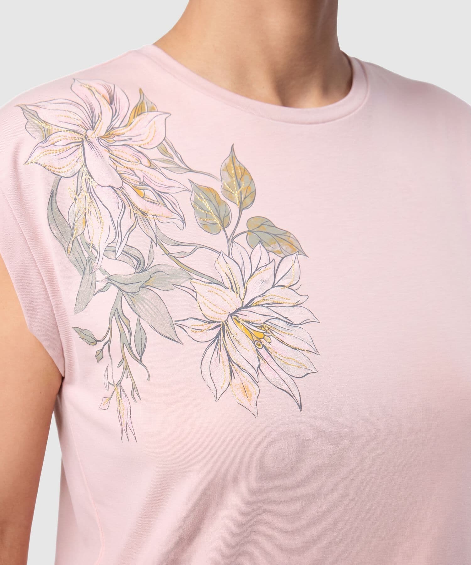 Camiseta Marfil de Día rosa empolvado para mujer, vista 3