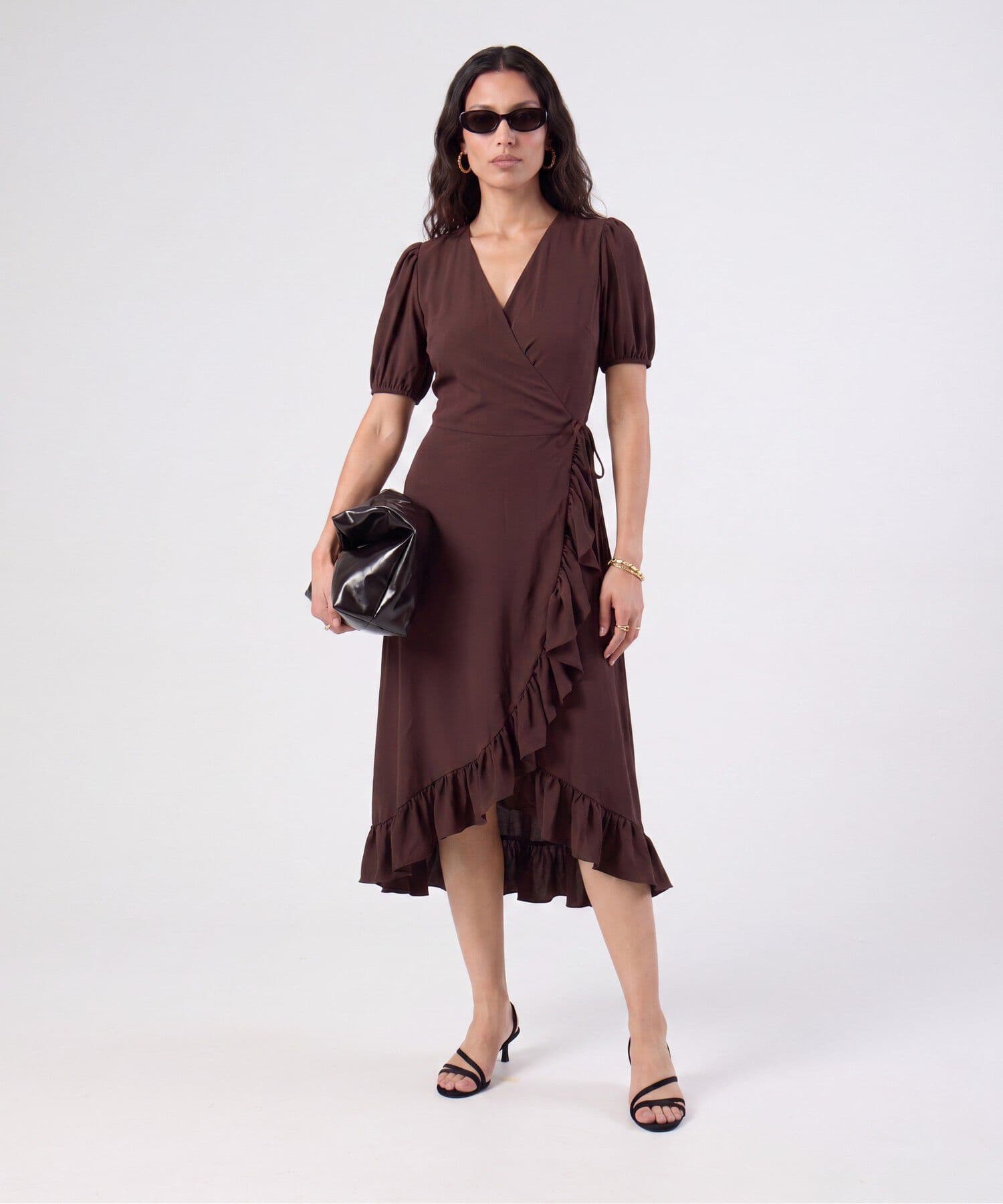 Vestido Guayacán Texturizado café para mujer, vista principal