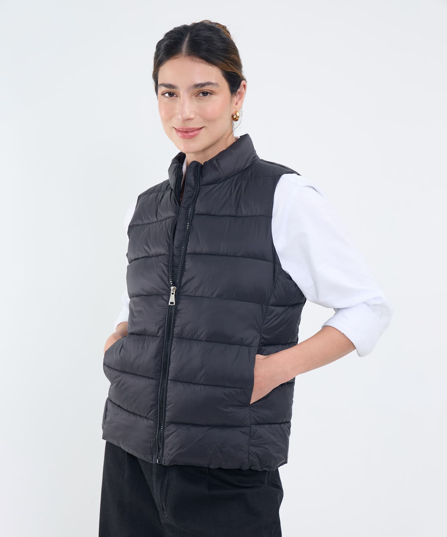 Buzo Sabana Relajado negro para mujer, vista principal