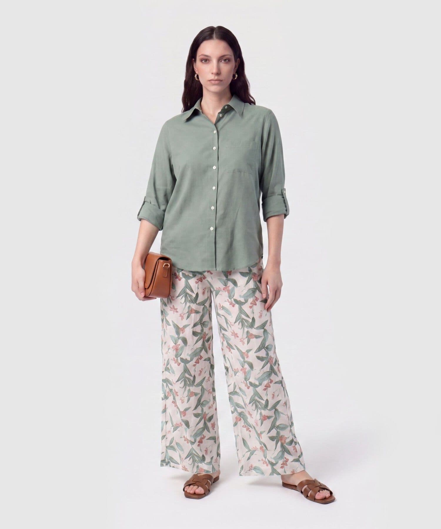 Pantalón Siena Ligero verde oliva para mujer, vista 2