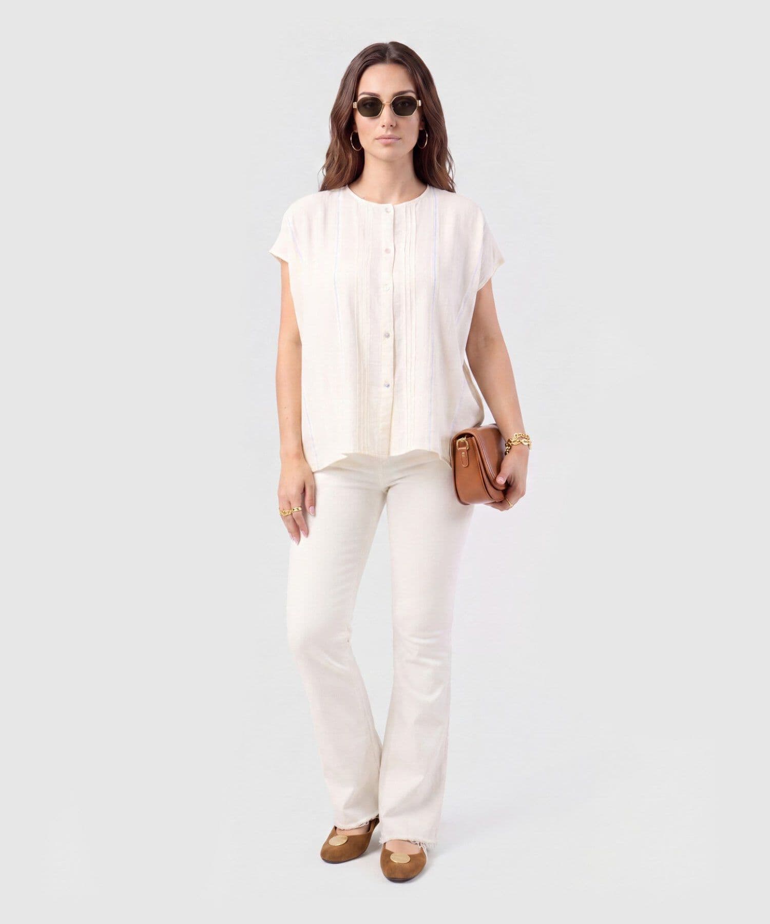 Blusa Amalia de Día camel para mujer, vista 2