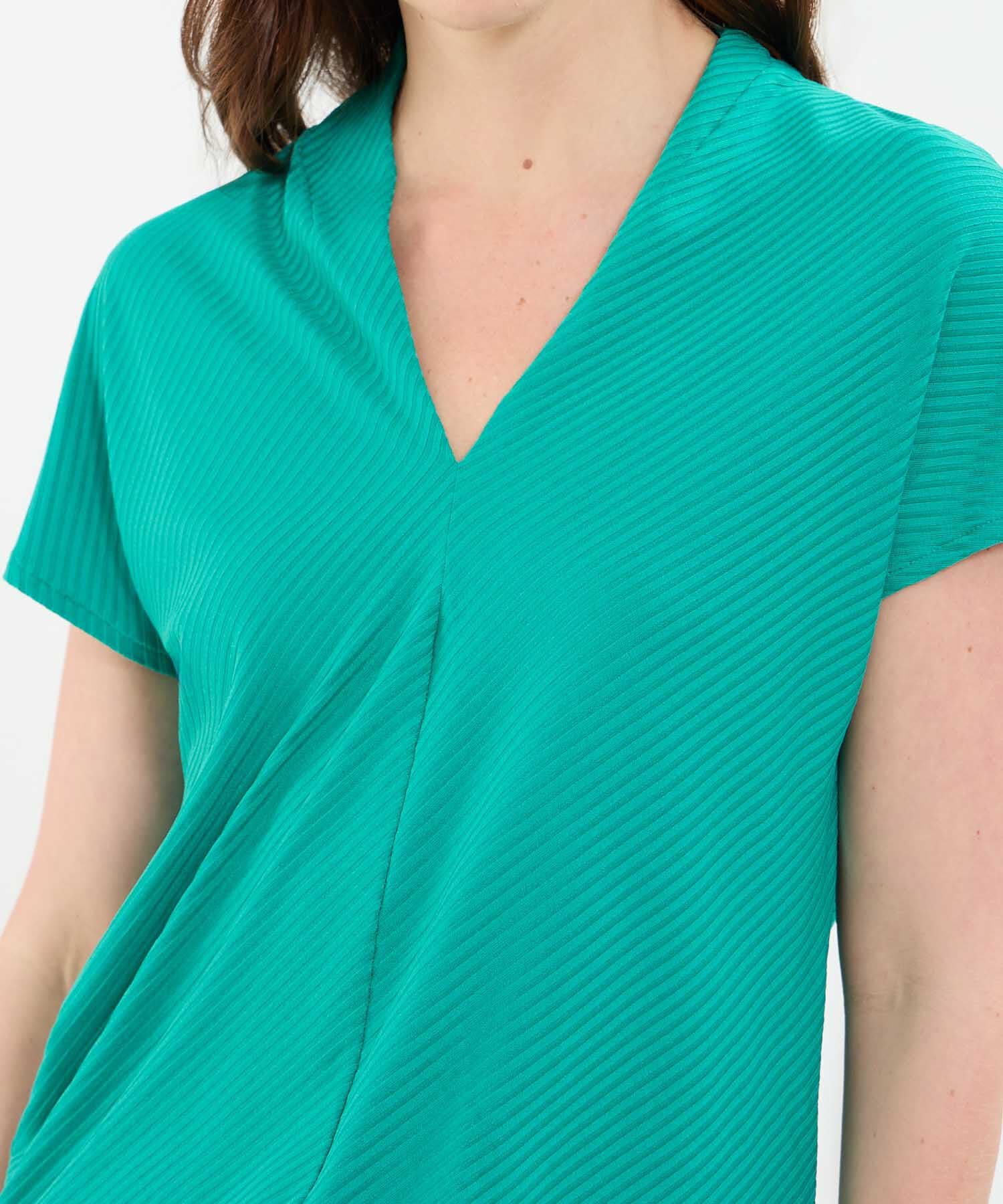 Camiseta Cobalto Edición Lino verde oliva para mujer, vista 3