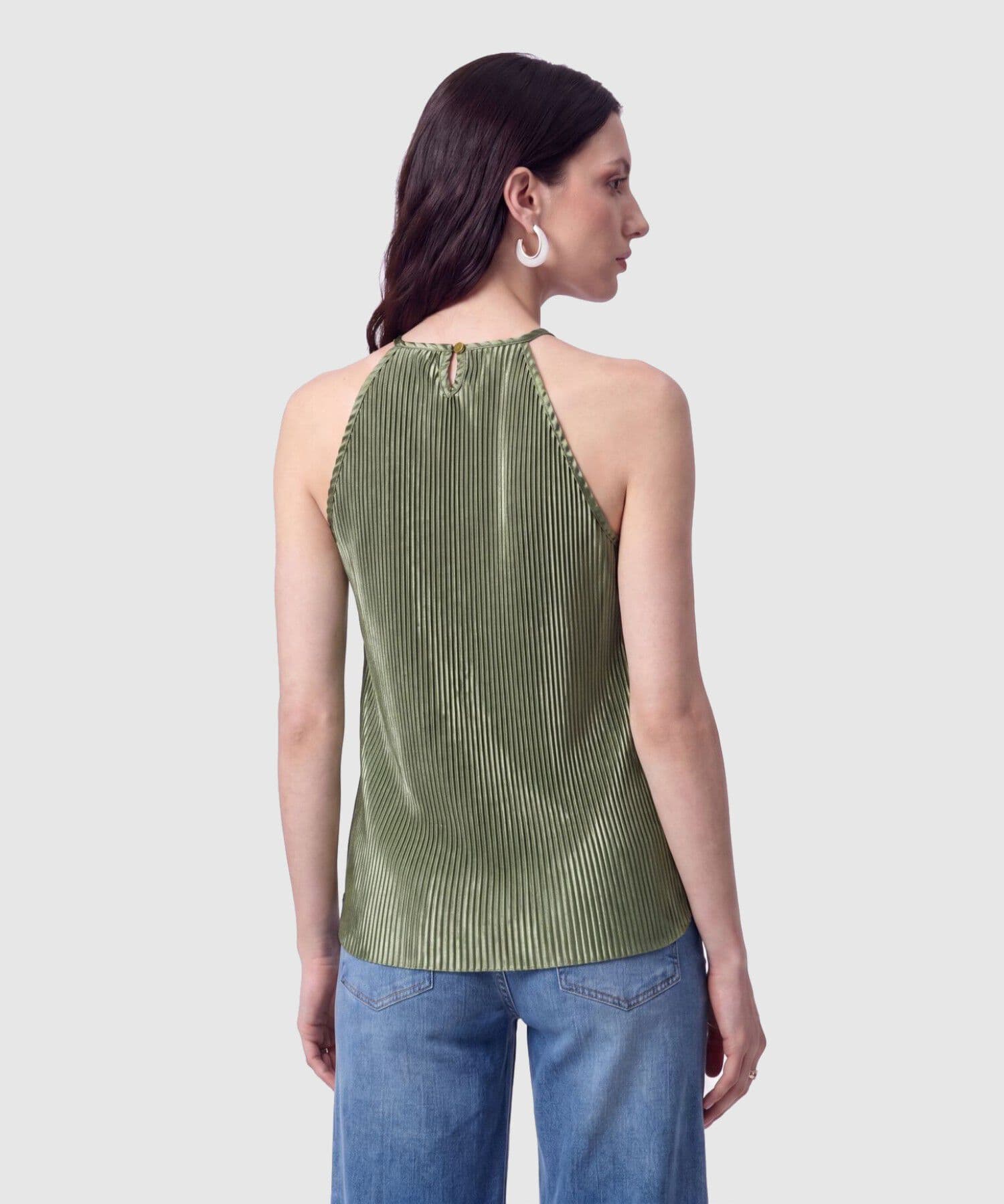 Blusa Sierra Esencial verde oliva para mujer, vista 4