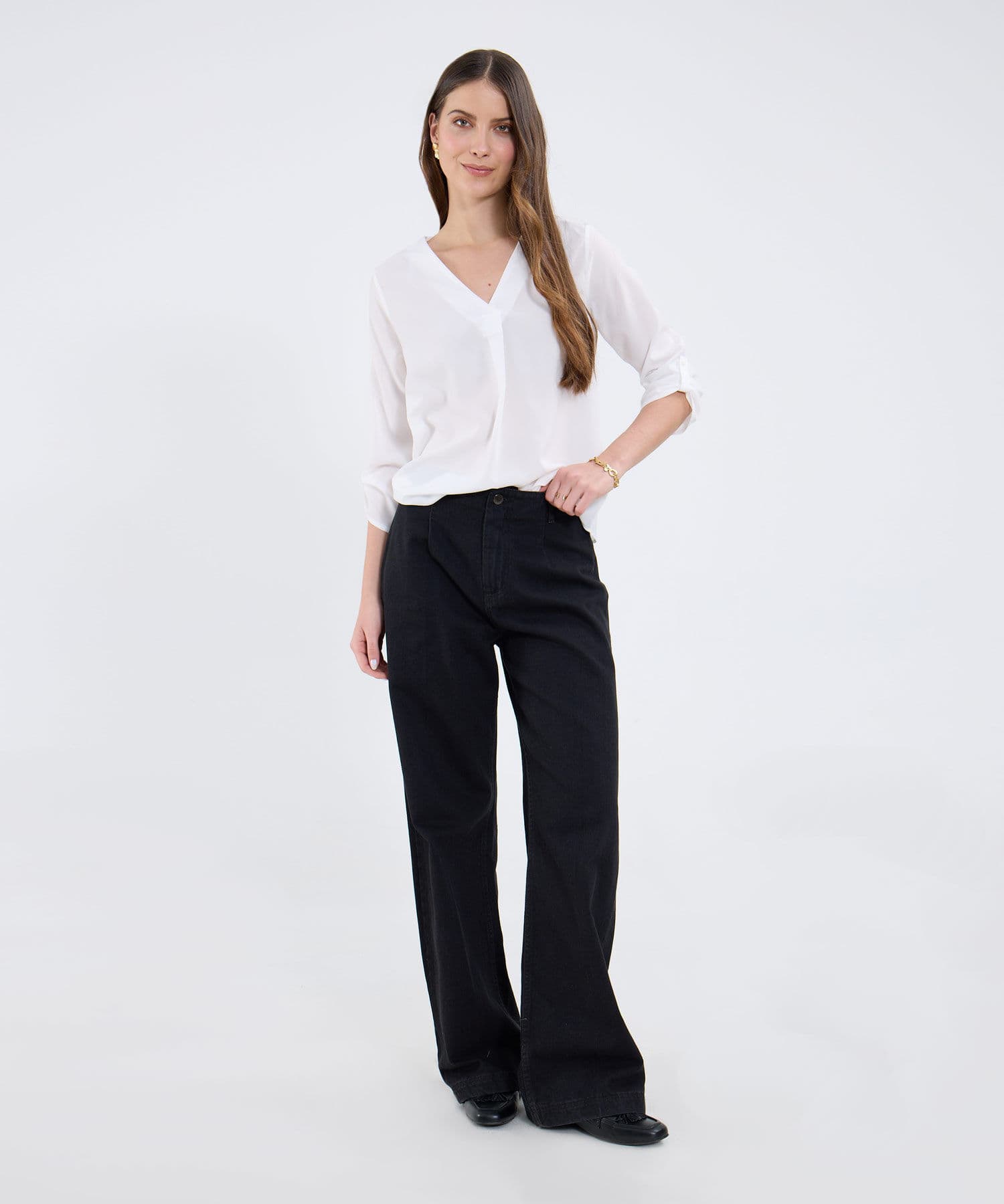 Blusa Niebla Contemporáneo blanco para mujer, vista 2