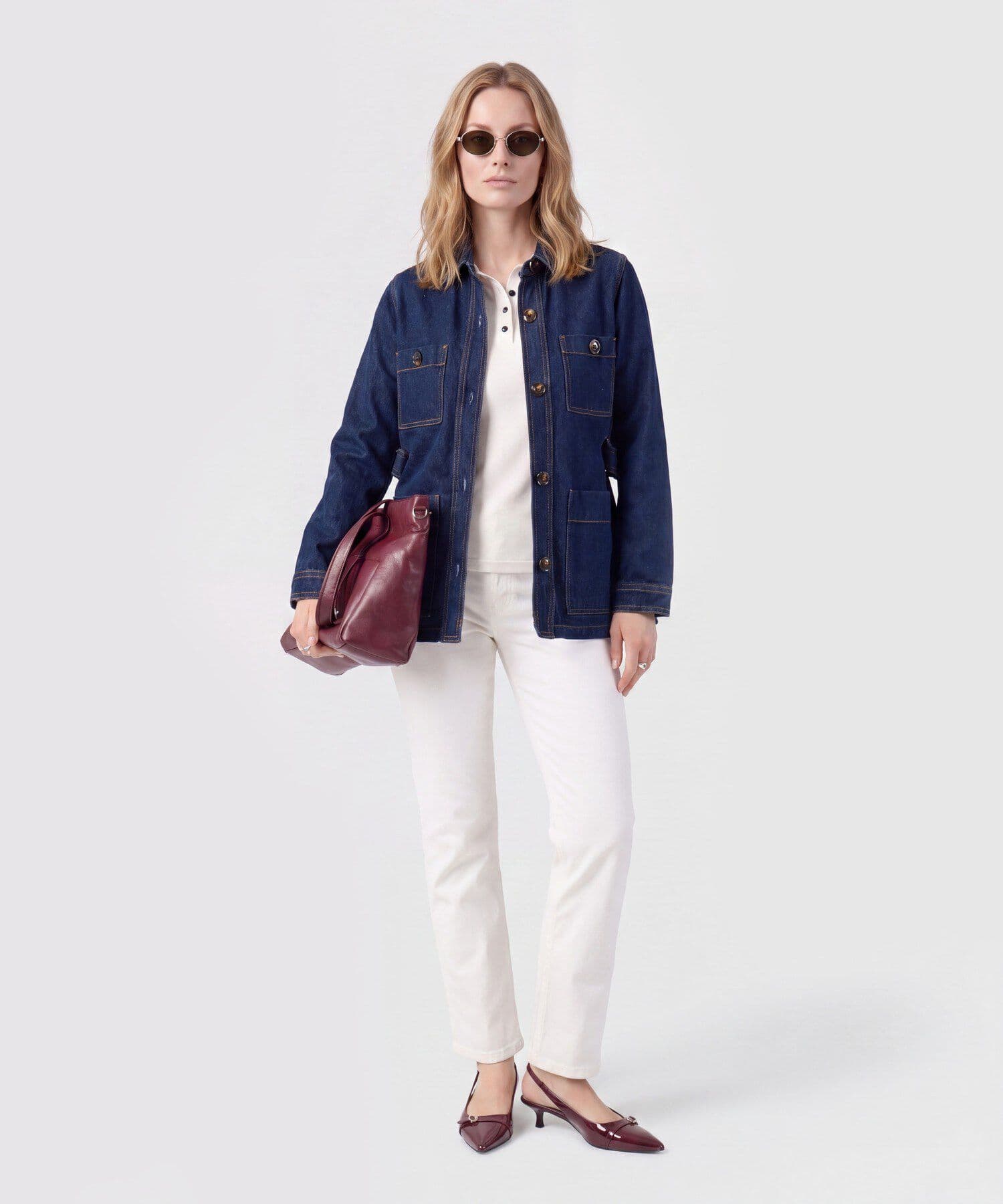 Jean Sabana Minimalista blanco para mujer, vista 2