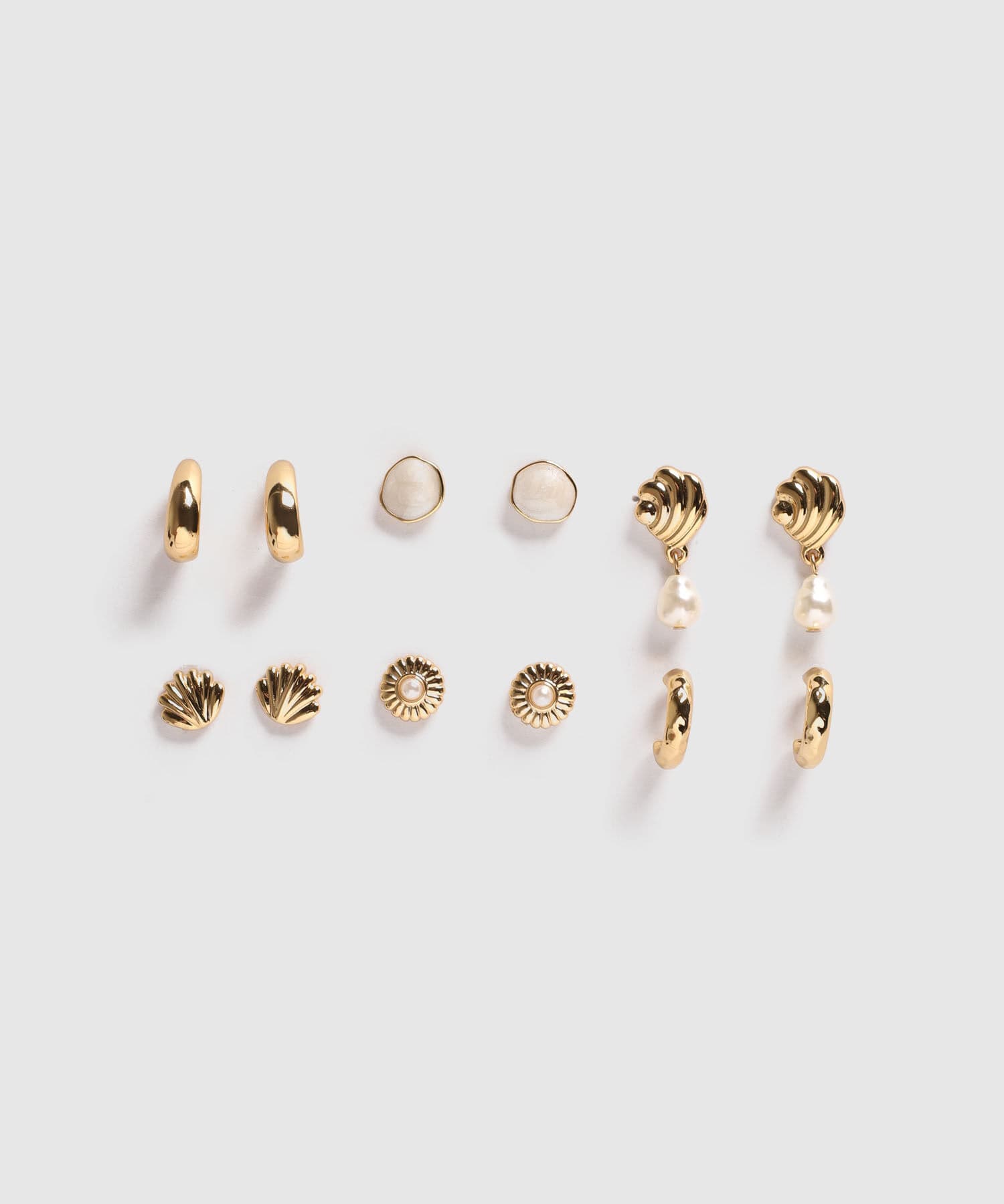 Aretes Cobalto Natural dorado para mujer, vista 2