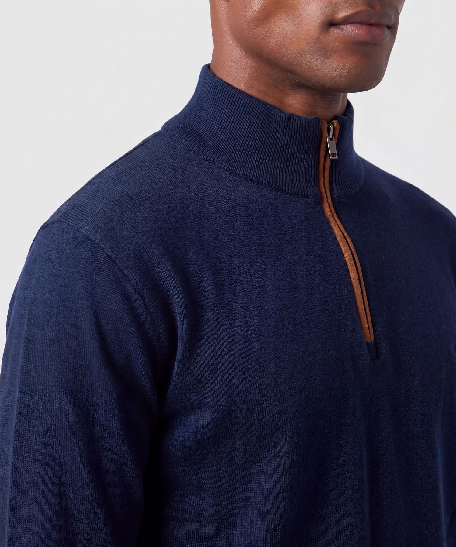 Buzo Marfil Clásico azul marino para hombre, vista 3