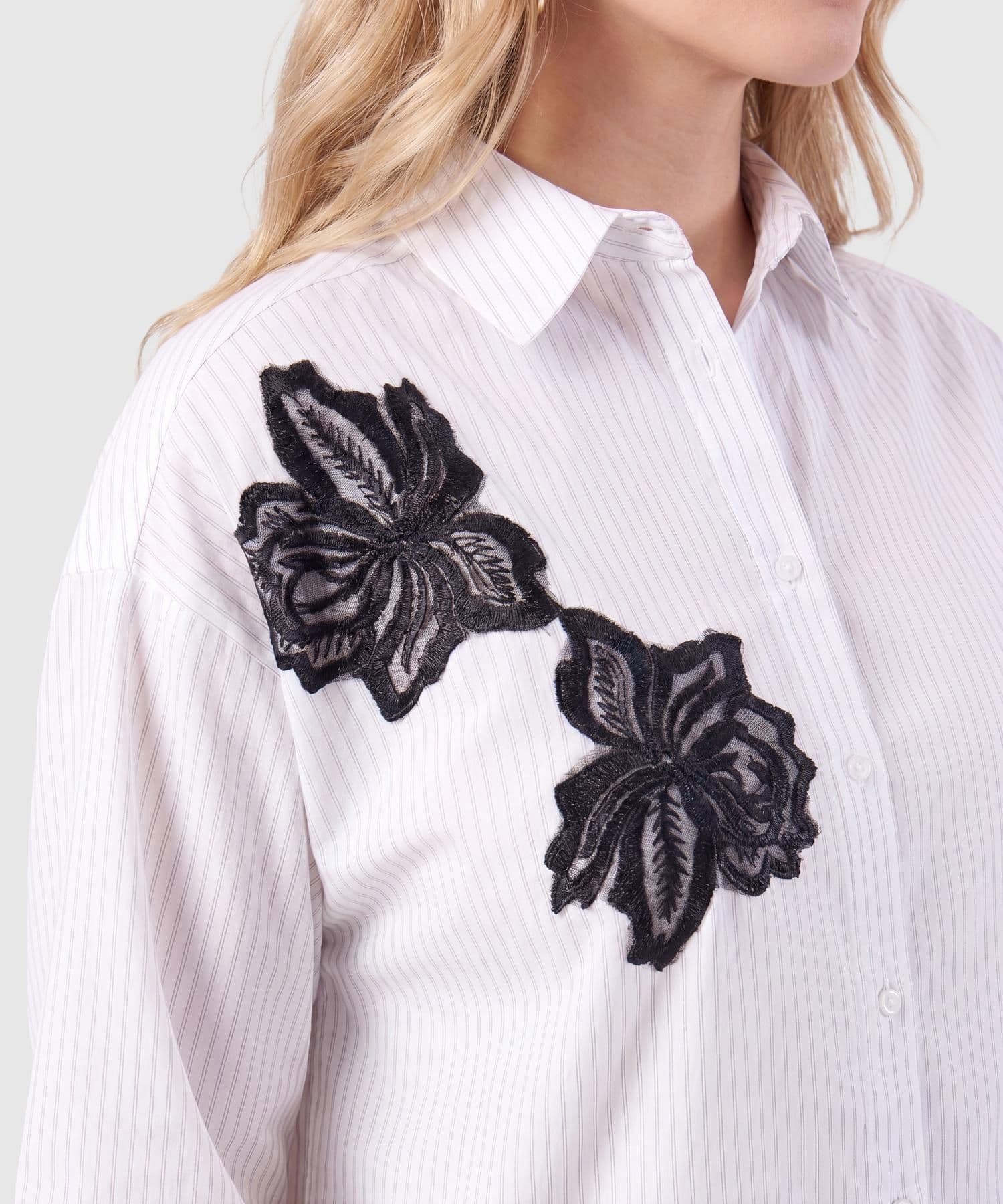 Camisa Marfil Minimalista blanco para mujer, vista 3