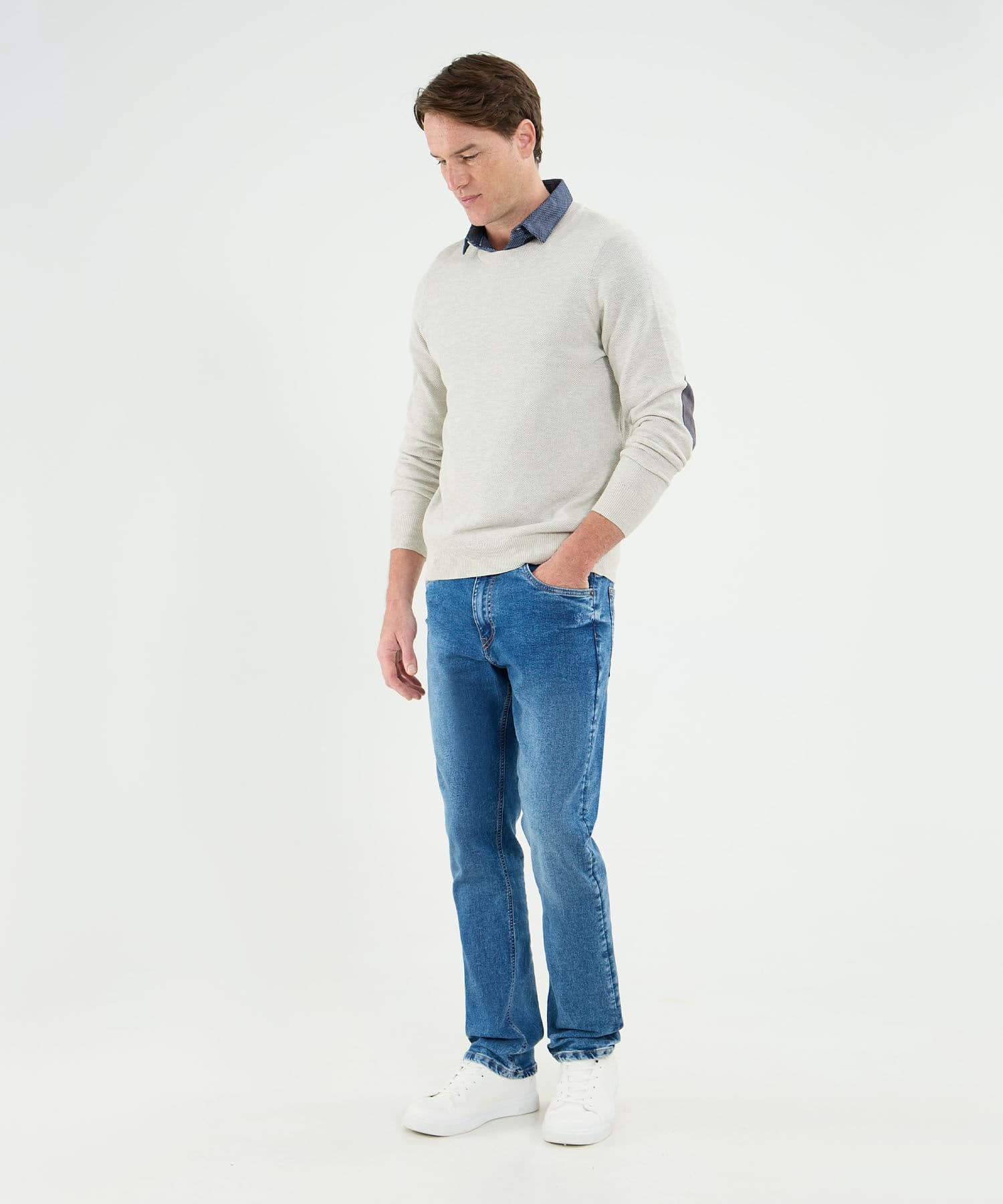 Buzo Dorada Fluido arena para hombre, vista 2