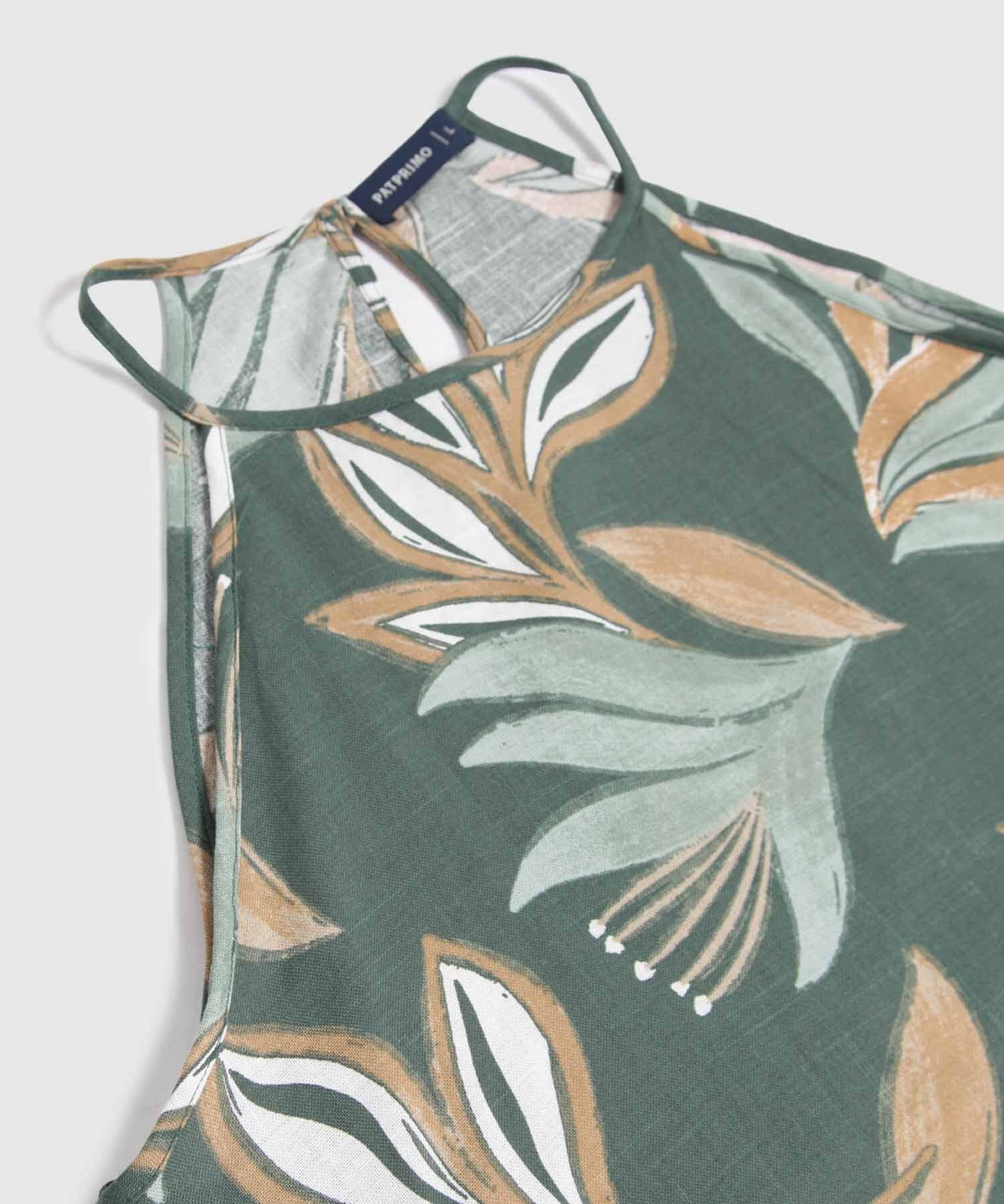 Blusa Palma Texturizado verde oliva para mujer, vista 2