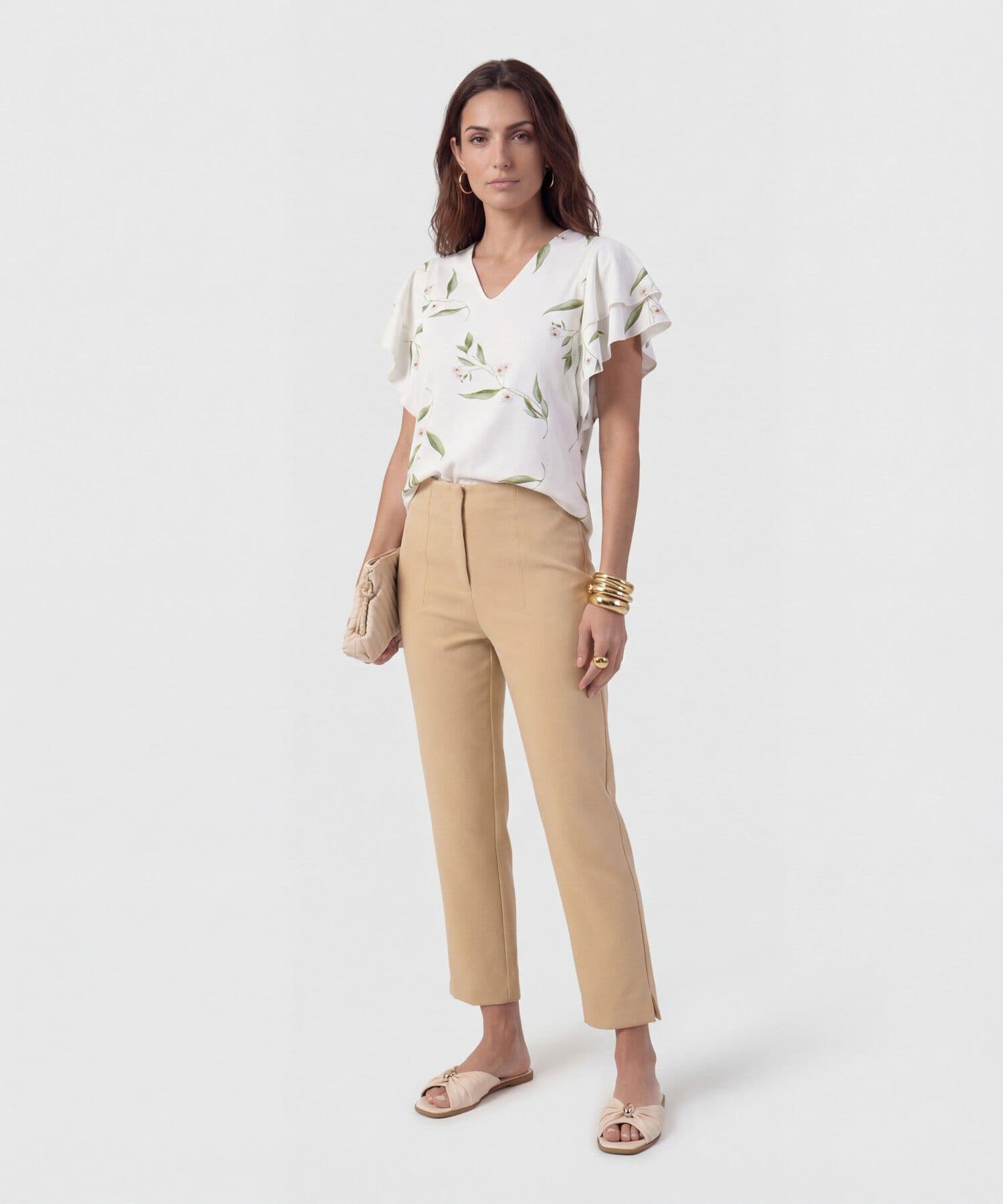 Camiseta Sierra Minimalista blanco para mujer, vista 2