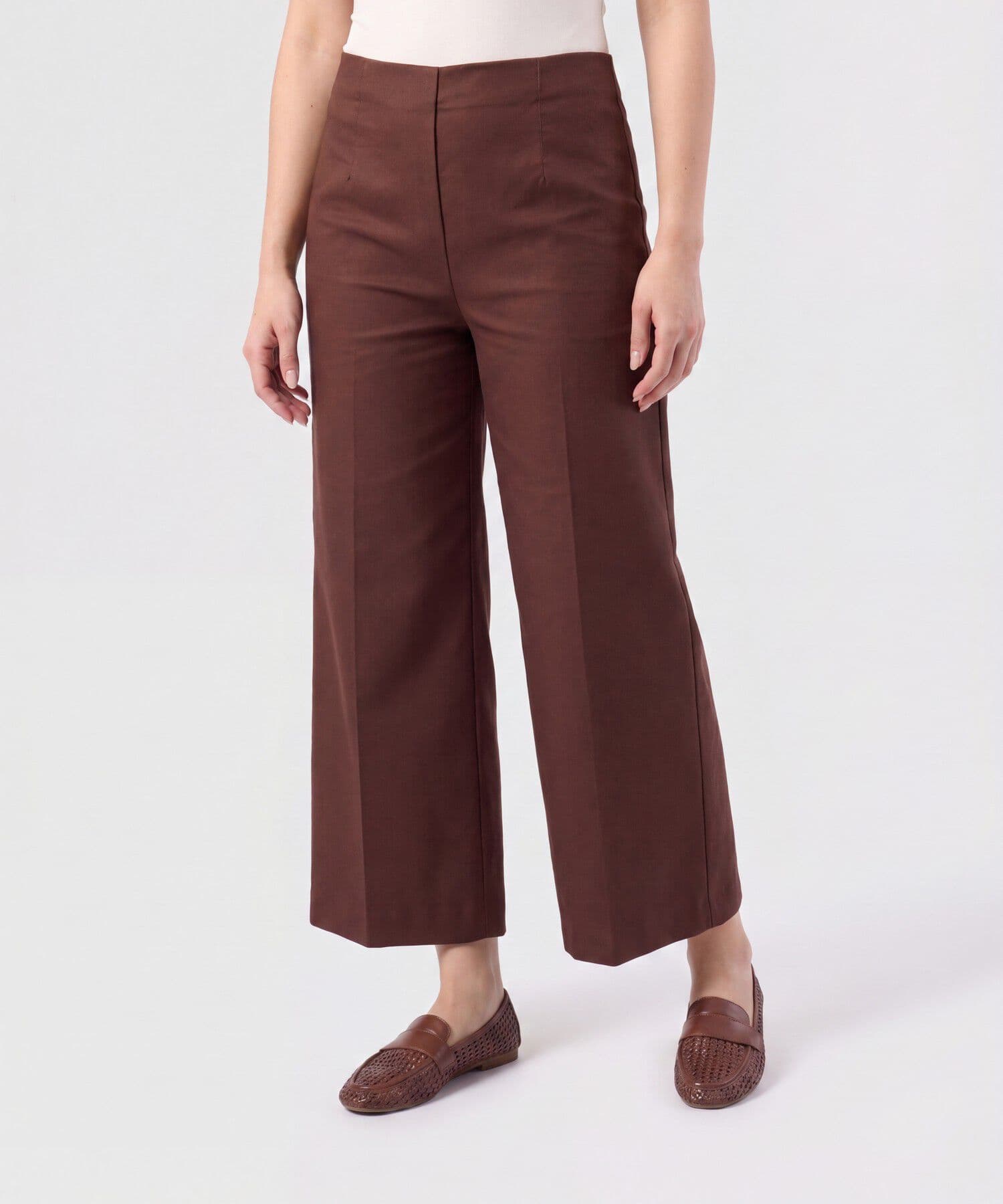 Pantalón Valle Edición Lino café para mujer, vista principal