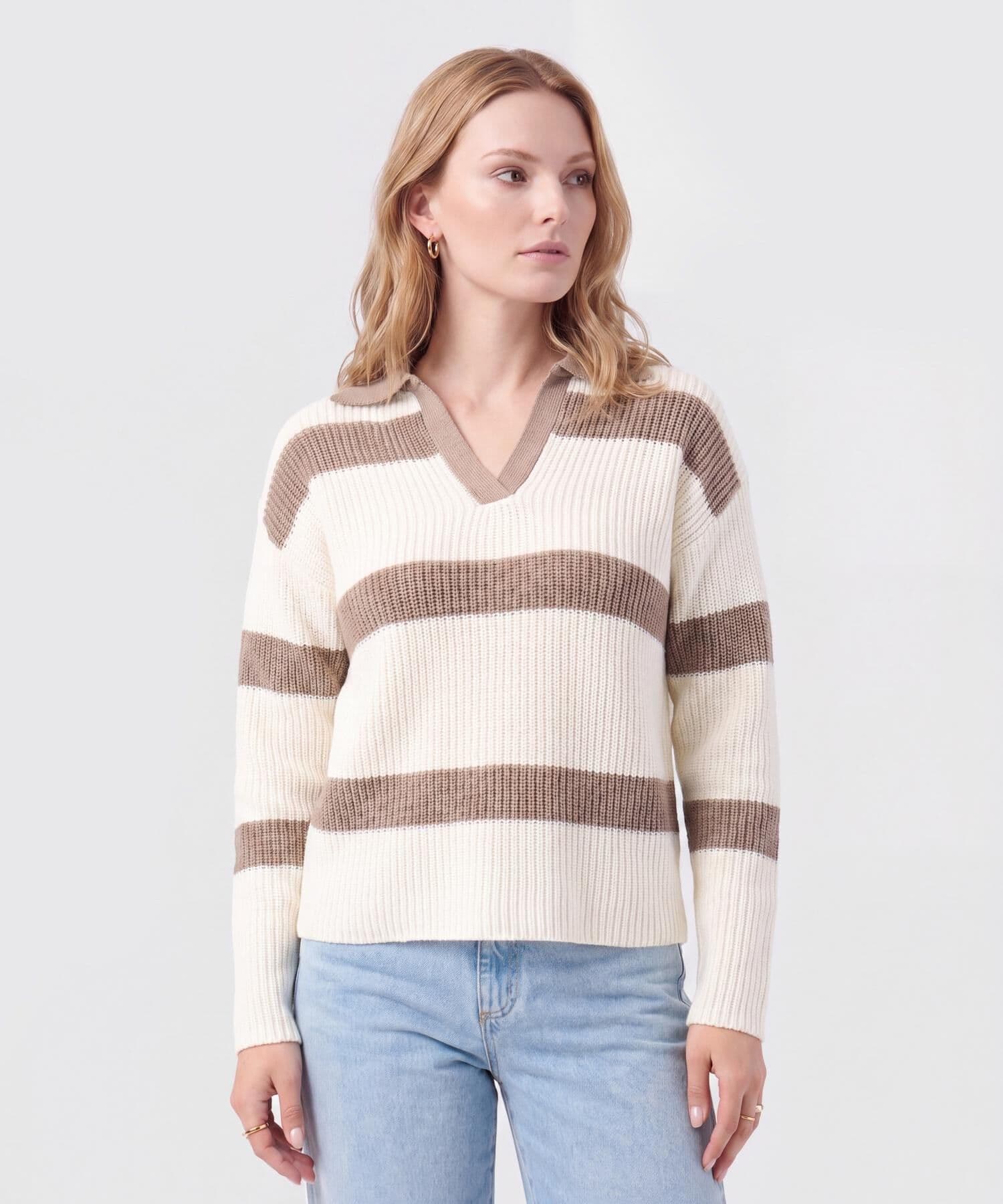 Polo Cauce Texturizado blanco para mujer, vista principal