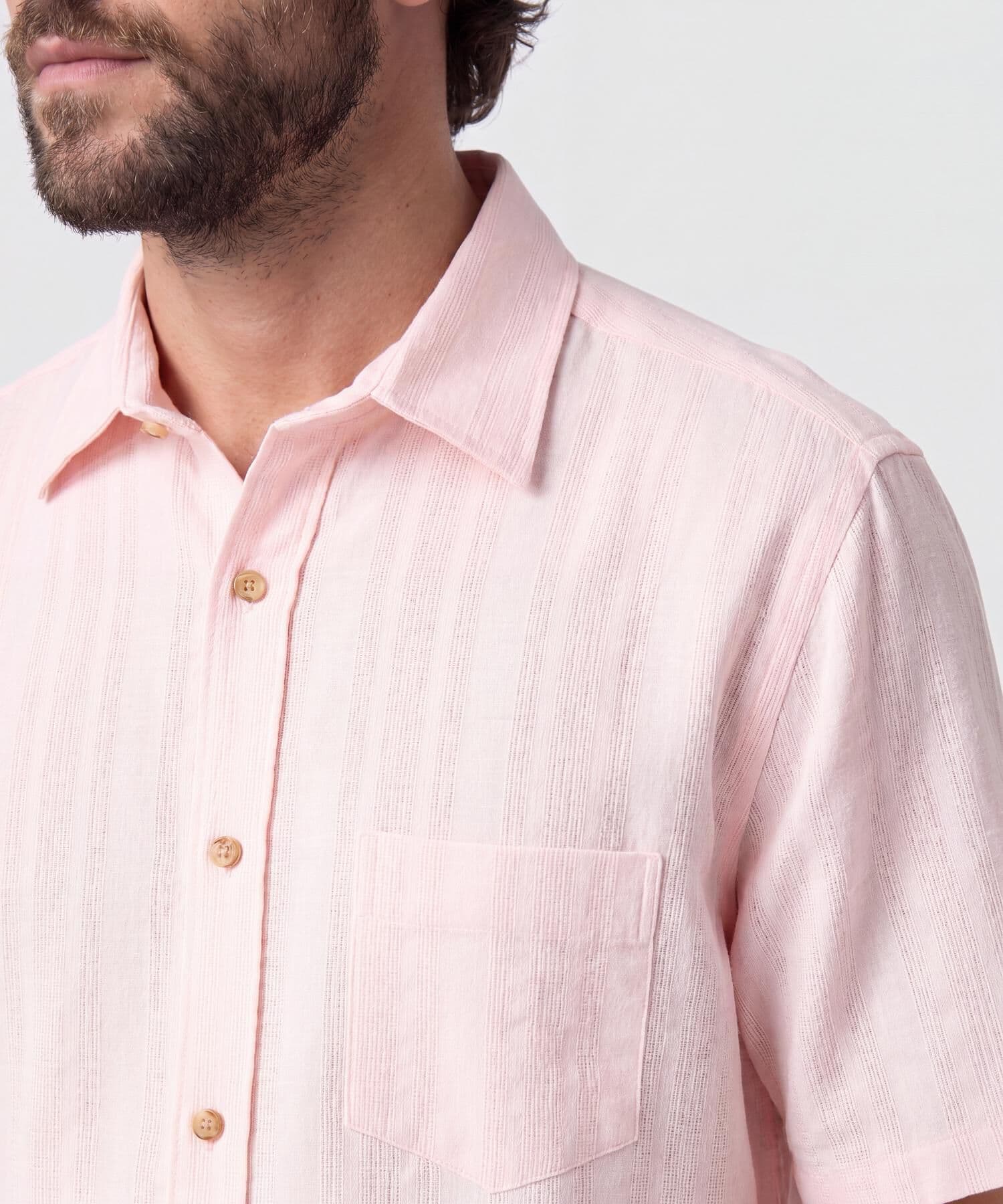 Camisa Renata Ligero rosa empolvado para hombre, vista 3