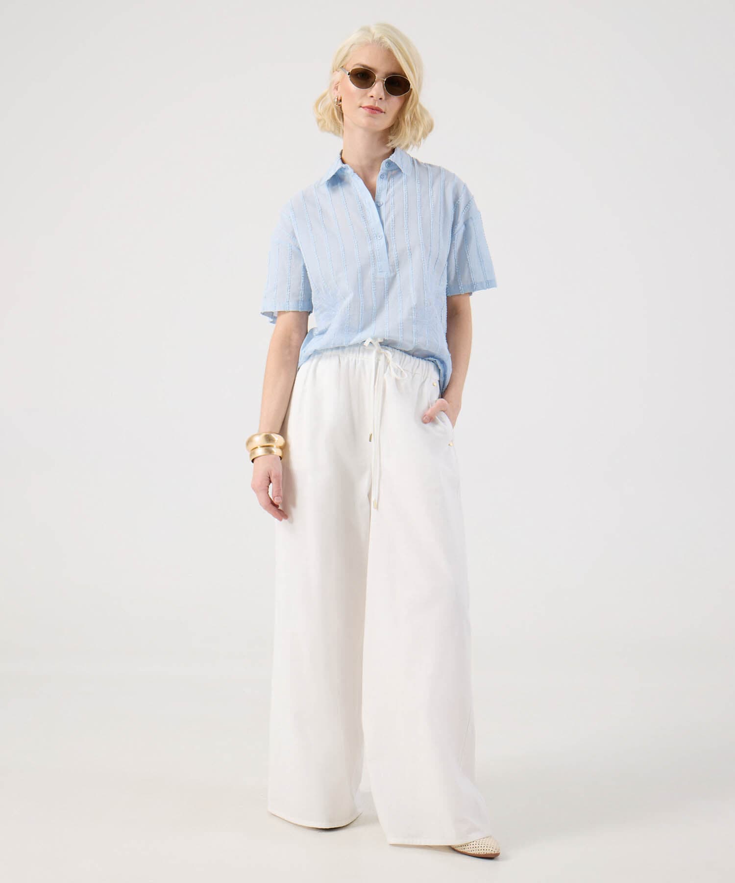 Pantalón Encanto Clásico blanco para mujer, vista 2
