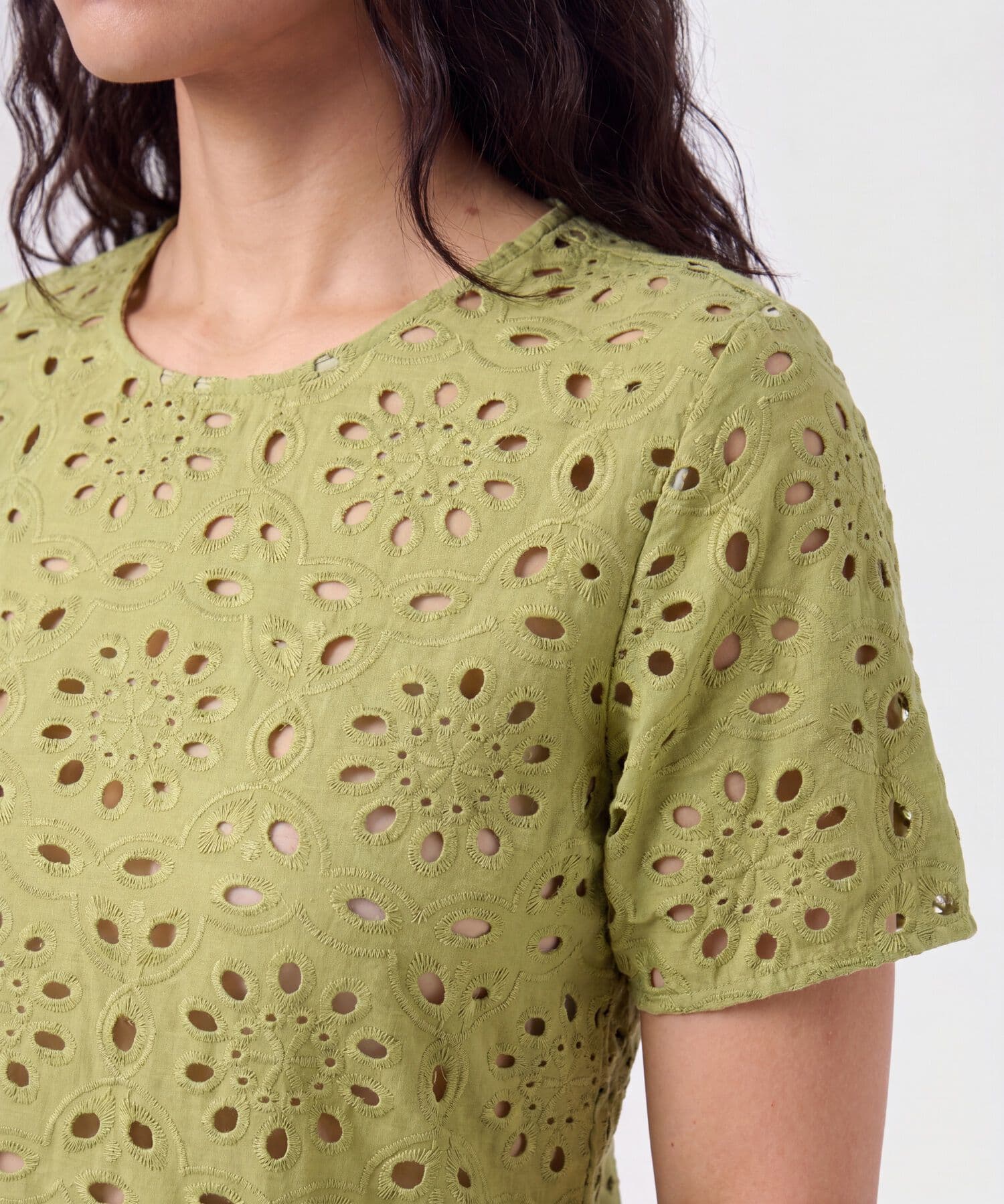 Blusa Julieta Ligero verde oliva para mujer, vista 3