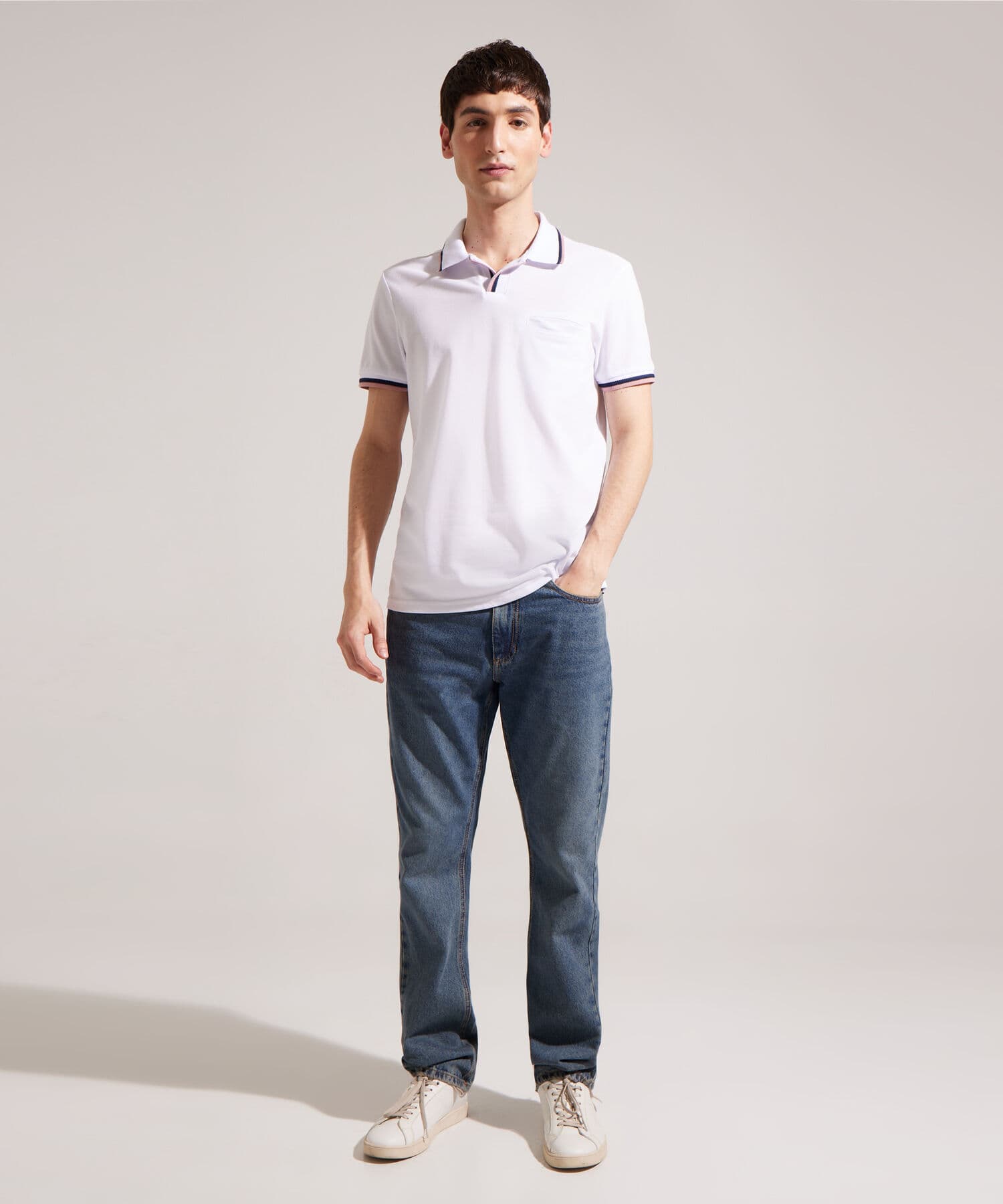 Polo Violeta de Día blanco para hombre, vista 4