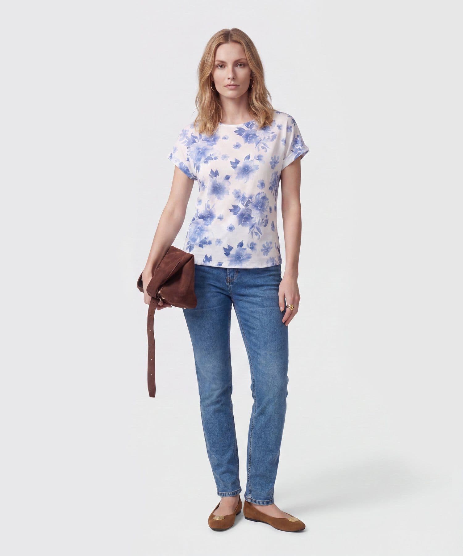Blusa Emilia Edición Índigo blanco para mujer, vista 2