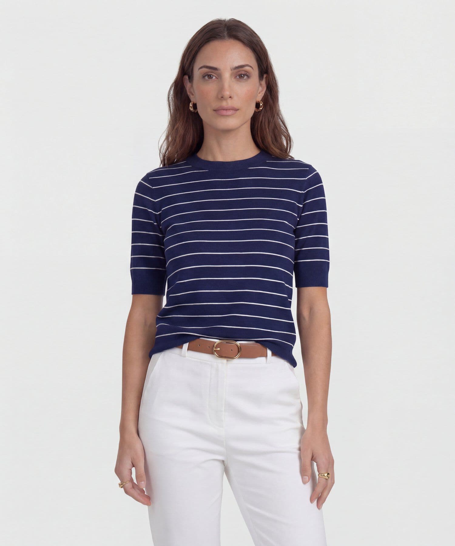 Camiseta Calima Edición Lino azul marino para mujer, vista principal