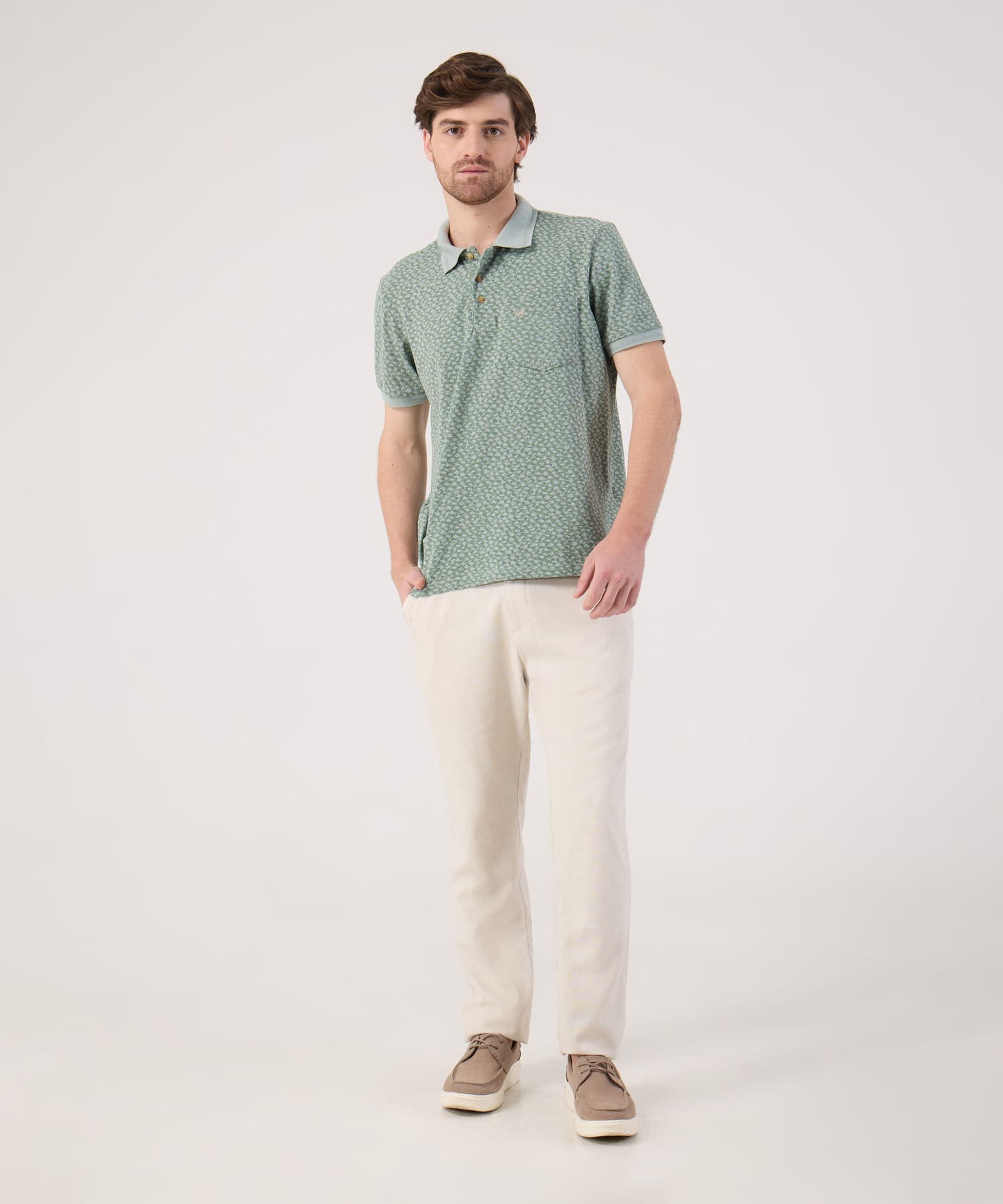 Polo Cedro Natural verde oliva para hombre, vista 2