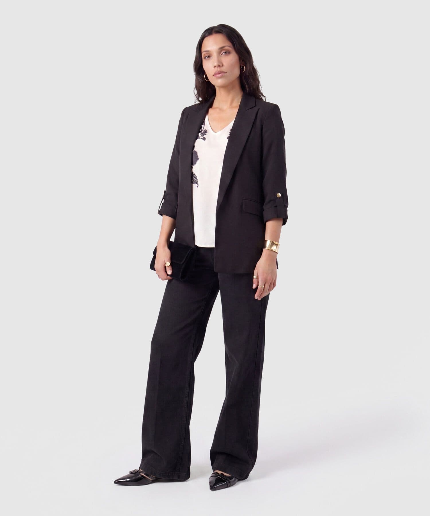 Chaqueta Sabana Suave negro para mujer, vista 2