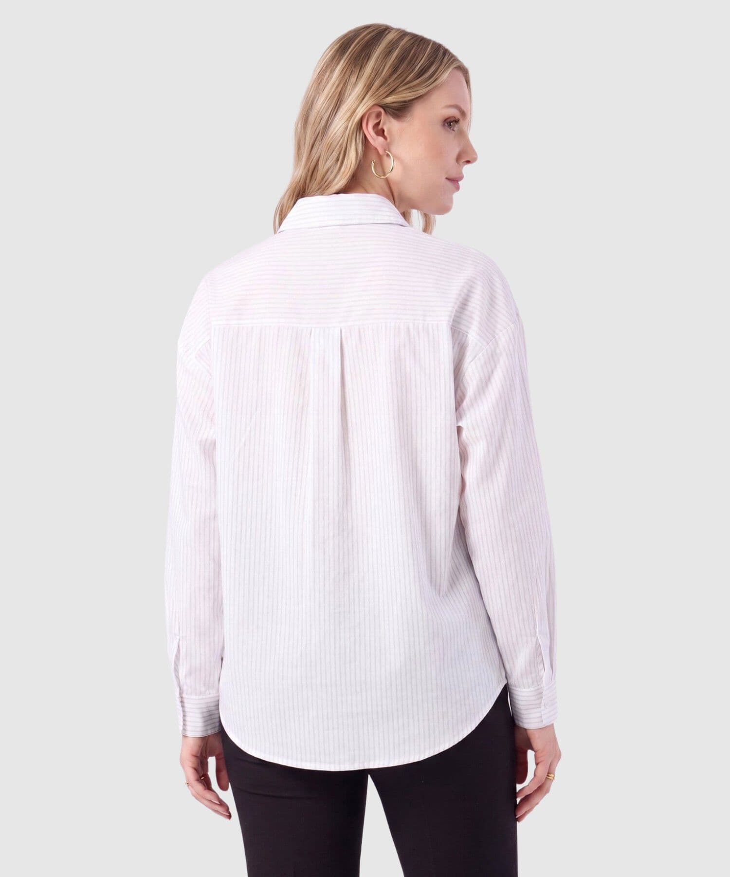 Camisa Marfil Minimalista blanco para mujer, vista 4