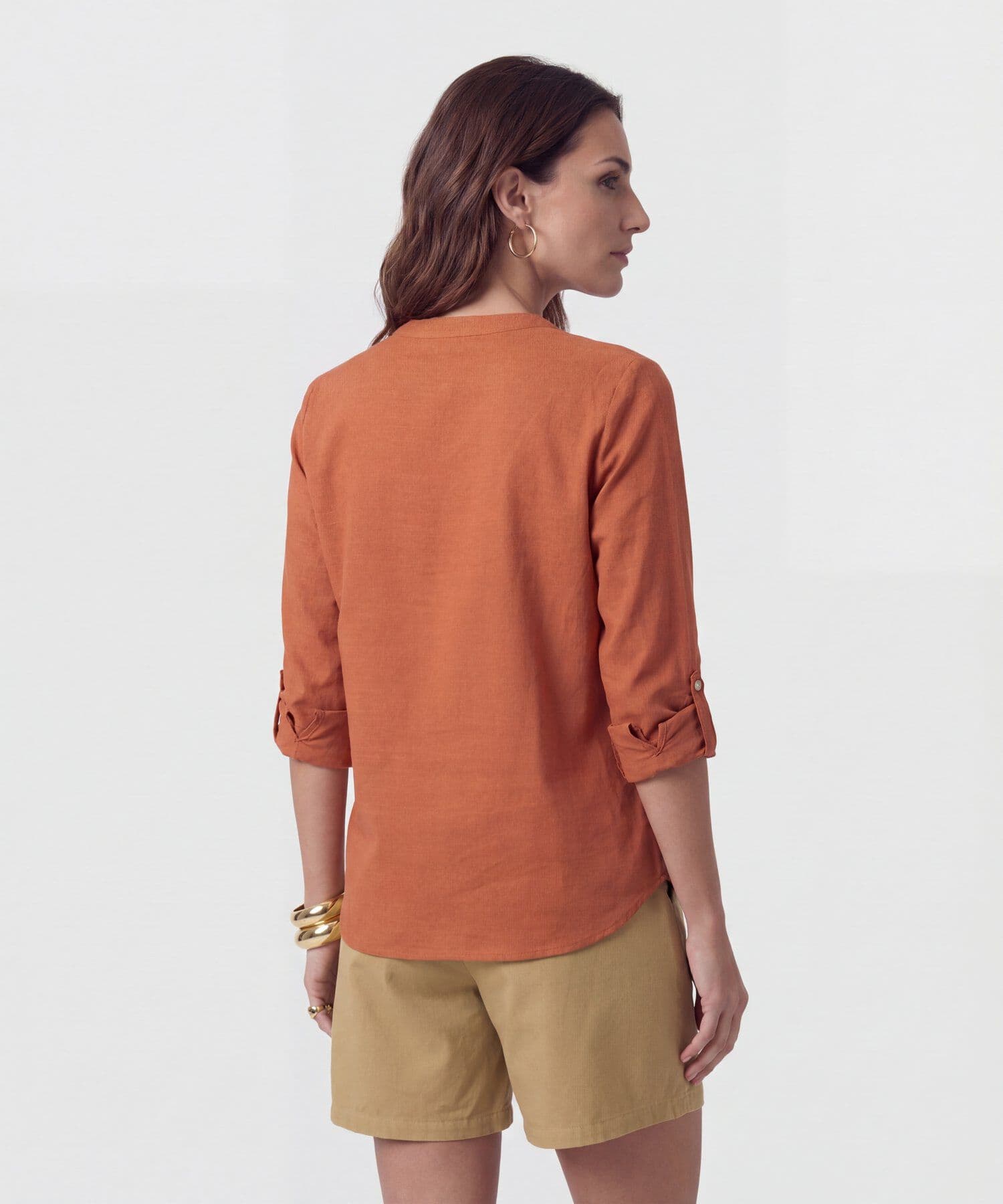 Blusa Siena Minimalista naranja para mujer, vista 4