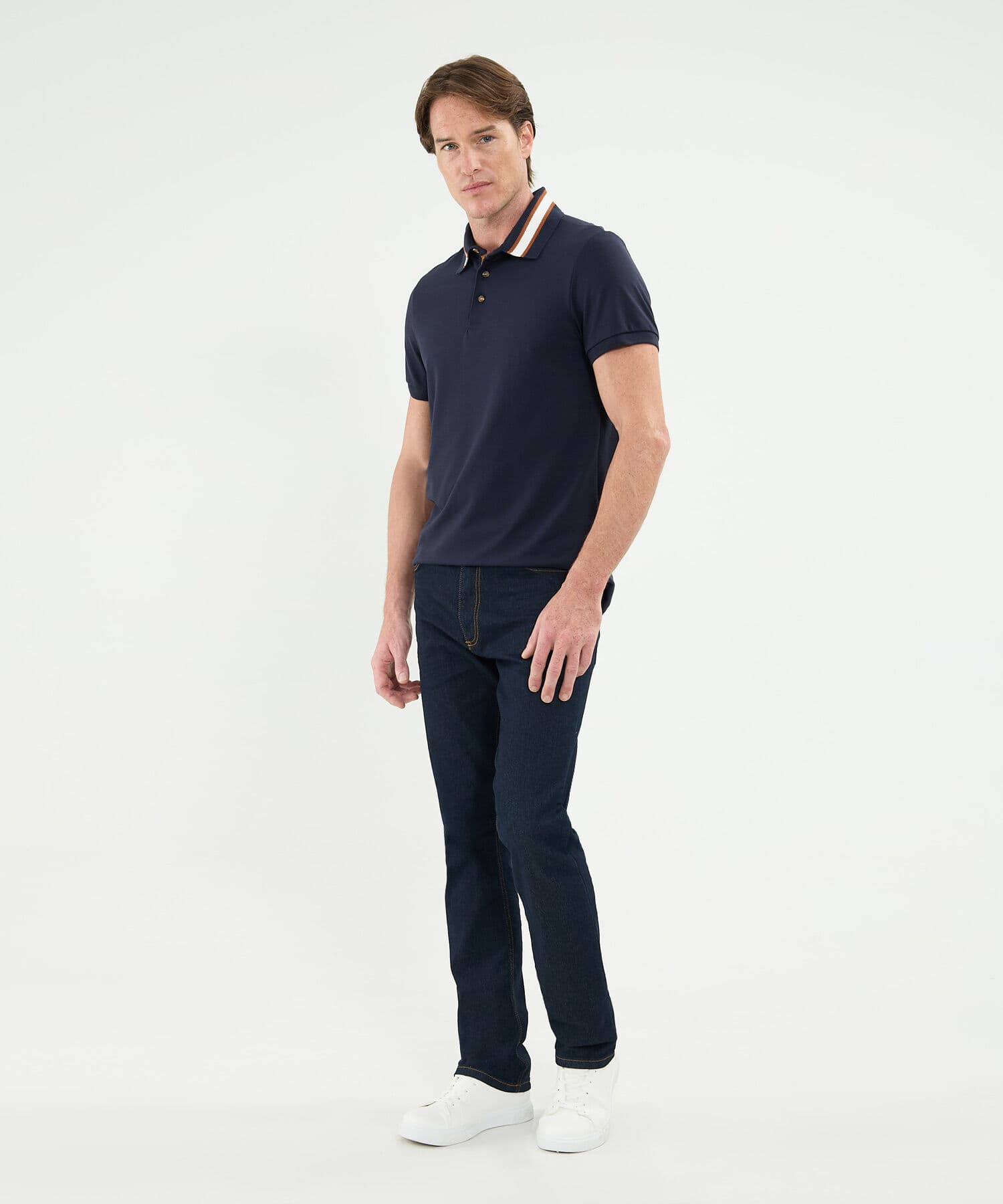 Polo Carmín Sastre azul marino para hombre, vista 2