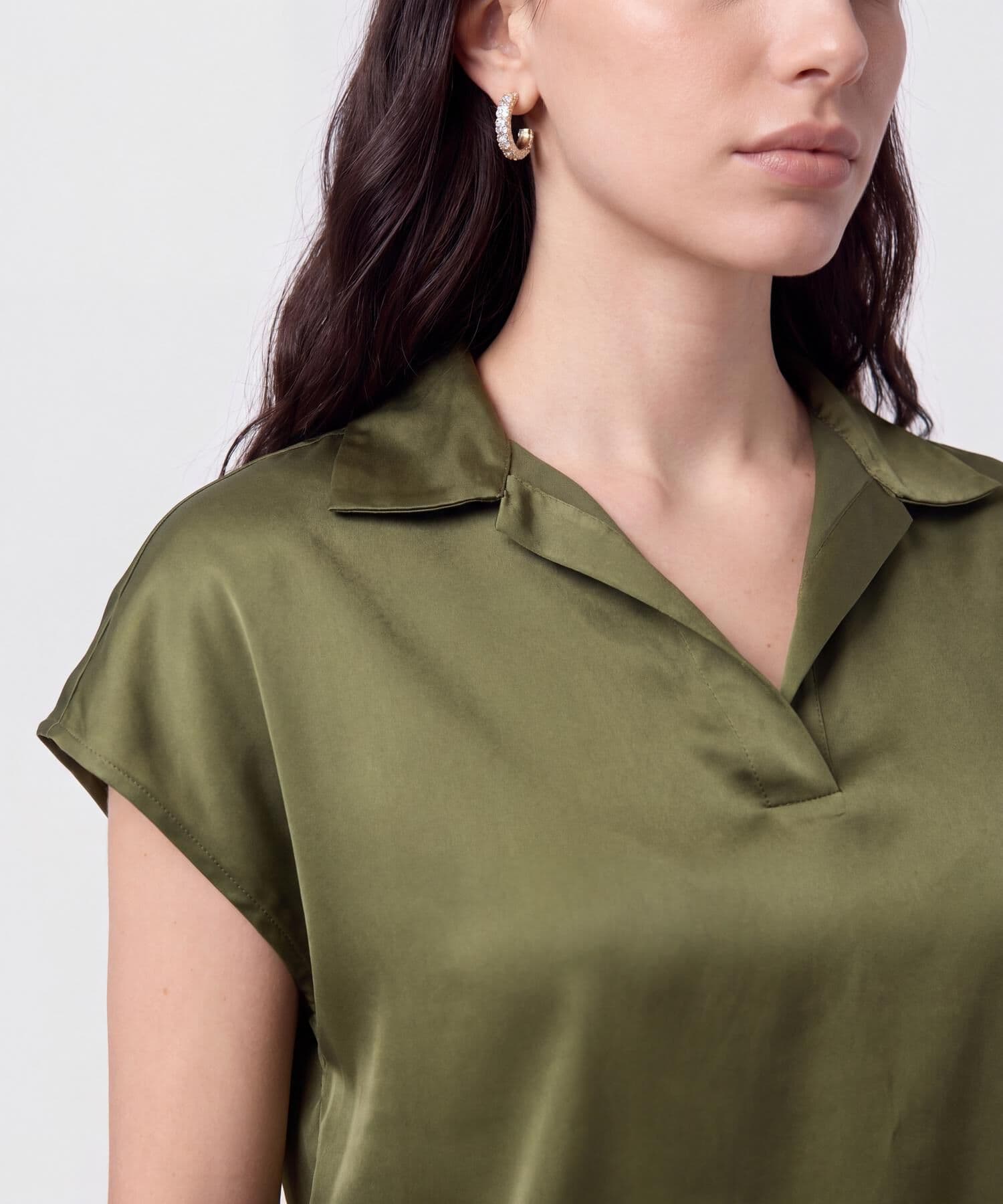 Blusa Palma de Noche verde oliva para mujer, vista 3