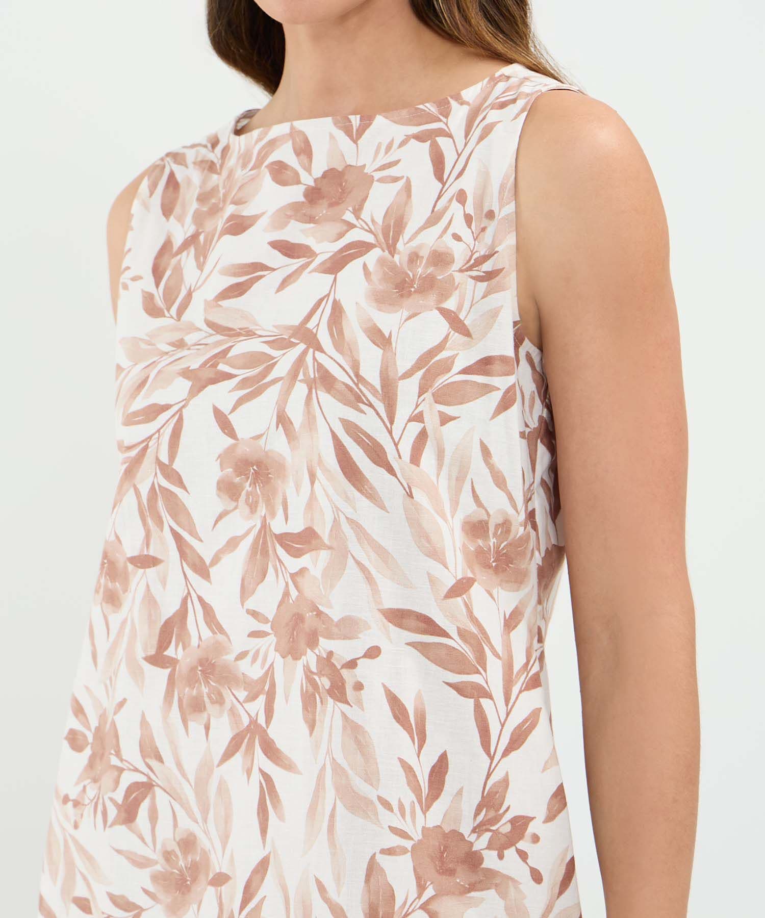 Vestido Carmín Clásico café para mujer, vista 3