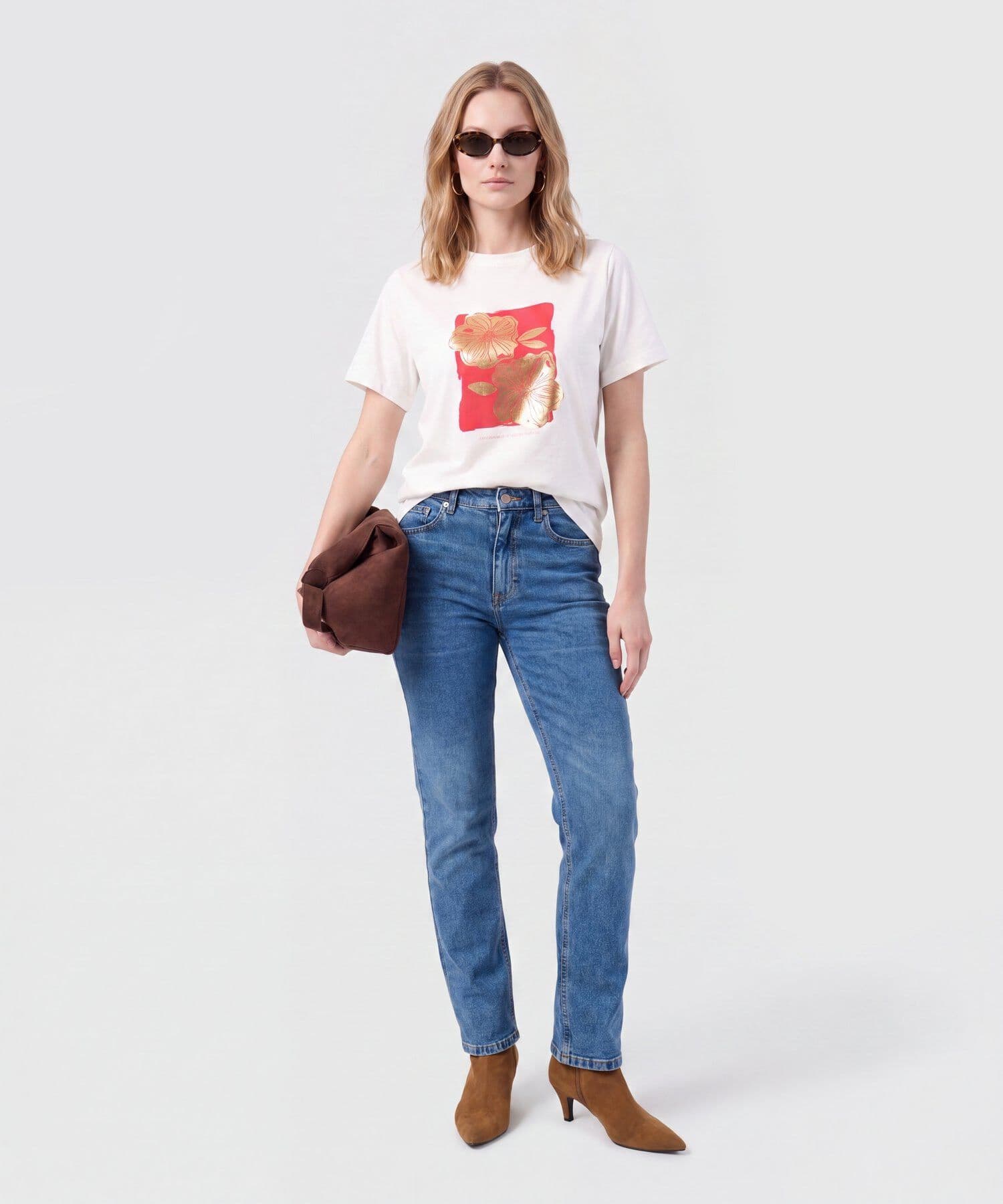 Camiseta Carmín Natural blanco para mujer, vista 2