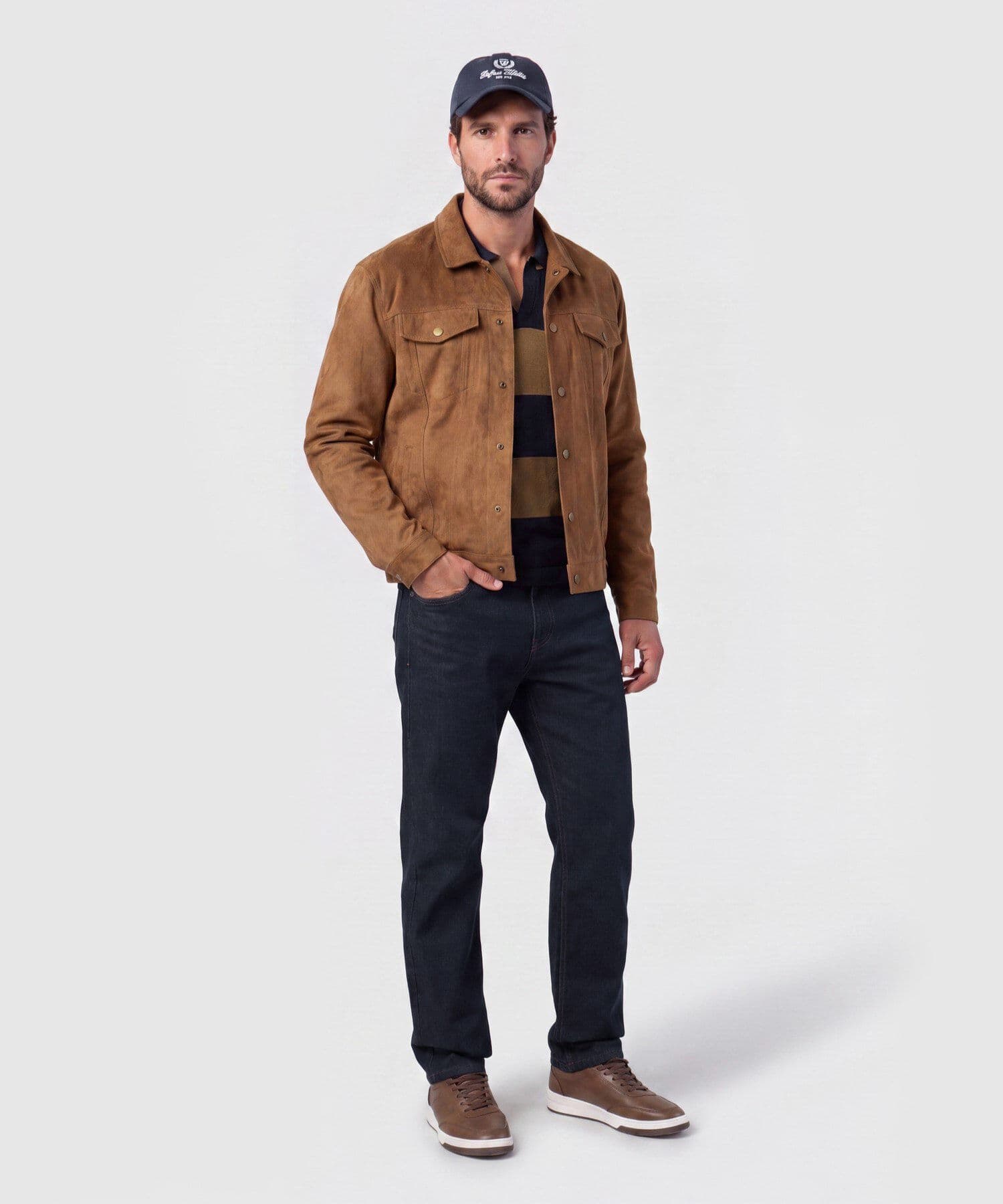 Polo Julieta Edición Lino azul marino para hombre, vista 4