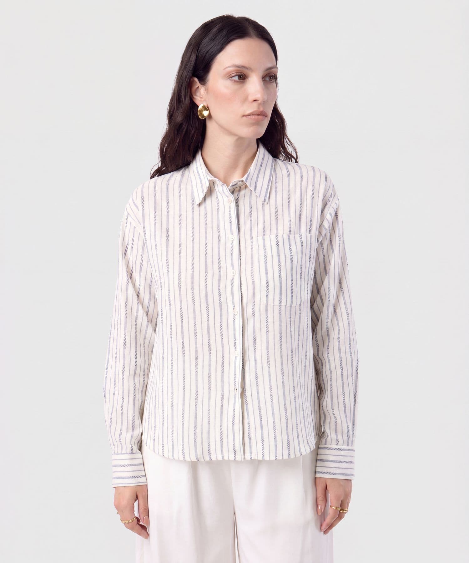 Camisa Candelaria Texturizado azul marino para mujer, vista principal