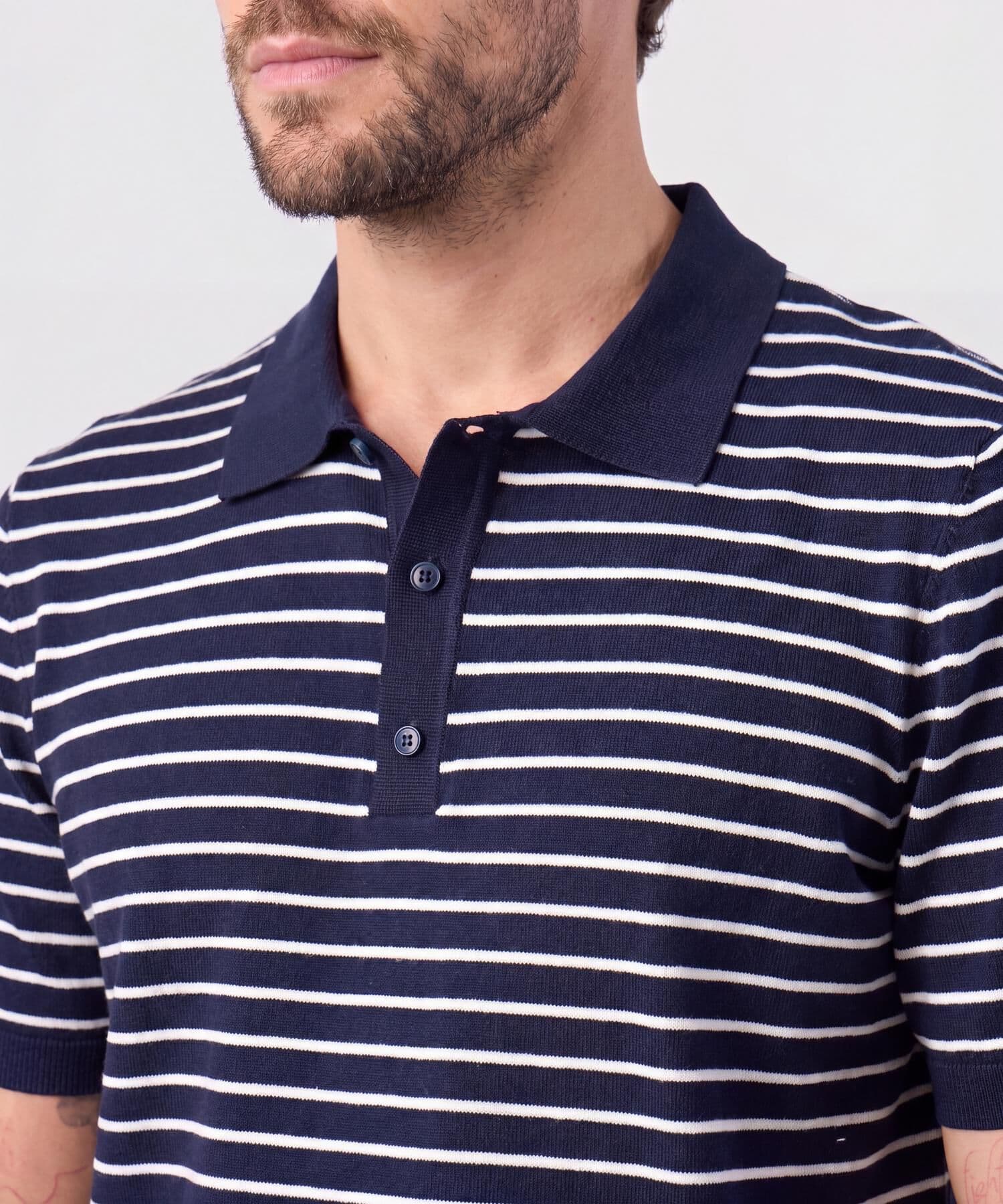 Polo Encanto Urbano azul marino para hombre, vista 3