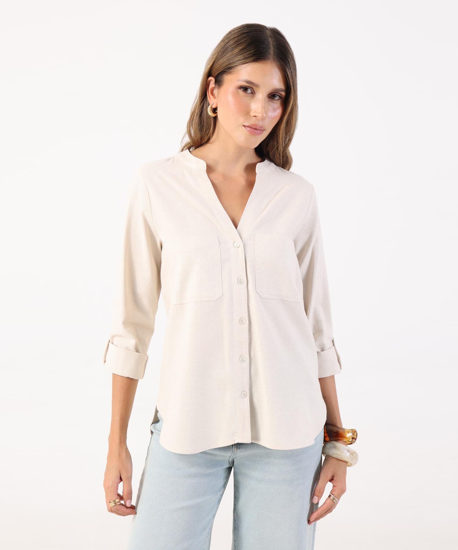 Blusa Sierra Sastre arena para mujer, vista principal