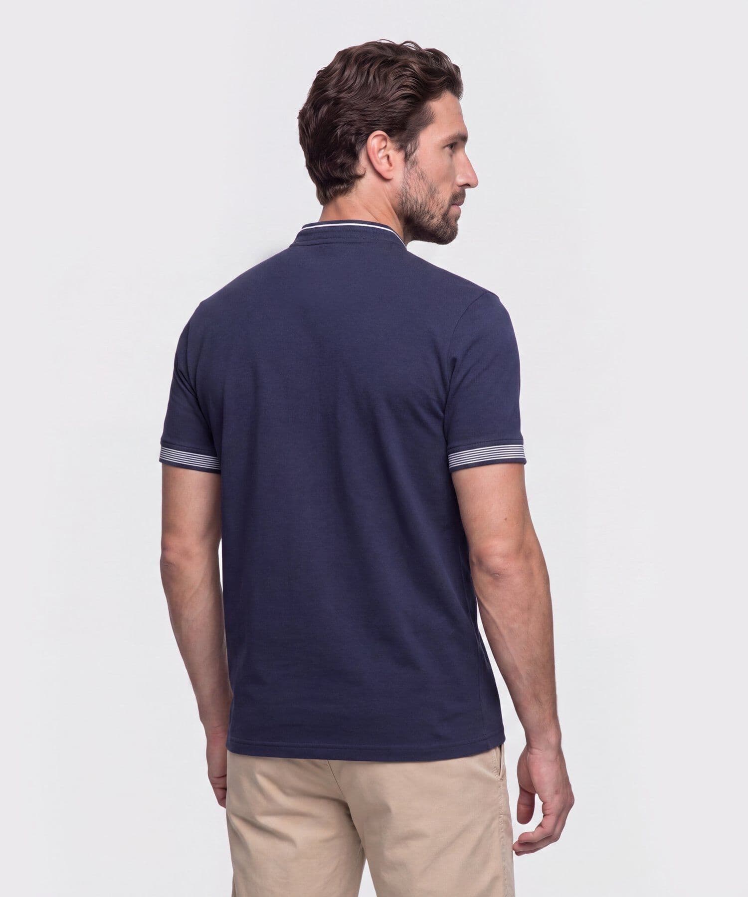 Polo Violeta Relajado azul marino para hombre, vista 4