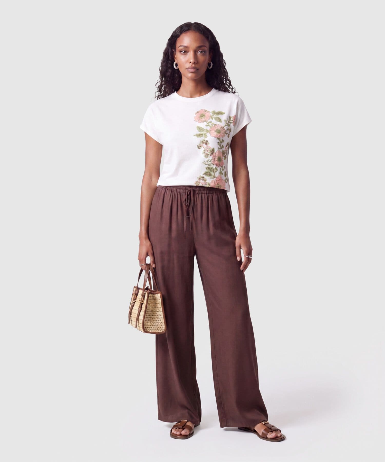 Camiseta Solana Relajado blanco para mujer, vista 2