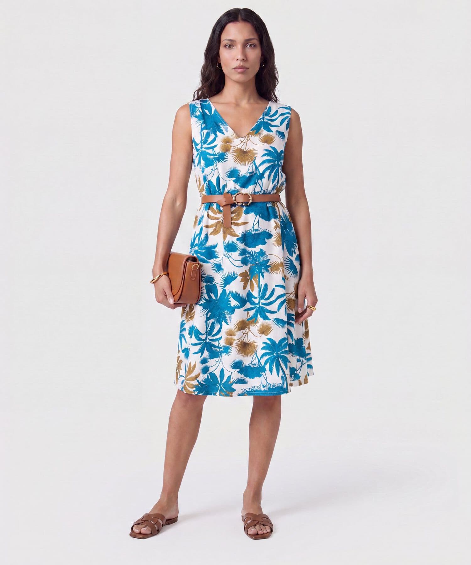 Vestido Dorada Minimalista azul marino para mujer, vista principal