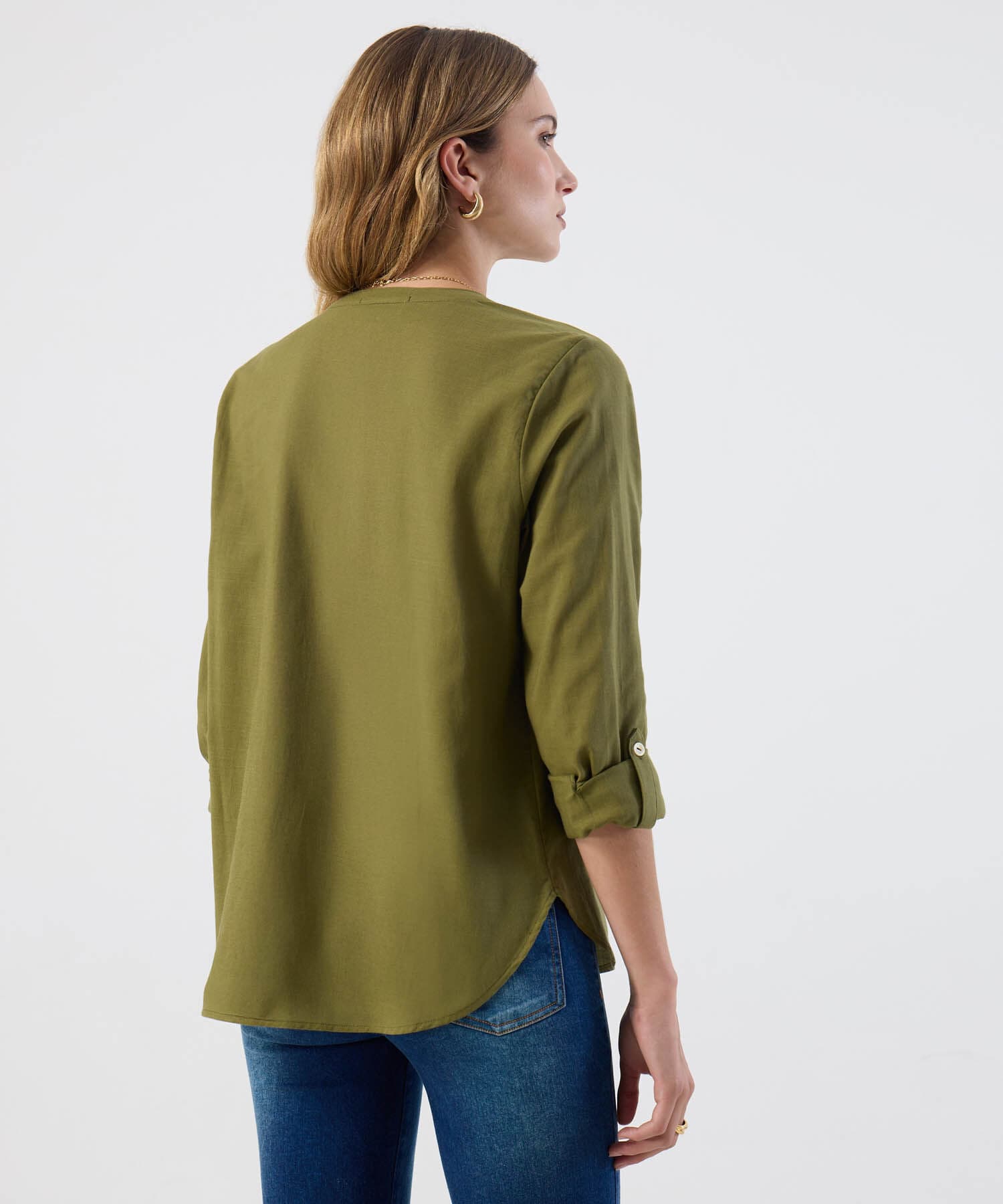 Blusa Valentina de Noche verde oliva para mujer, vista 4