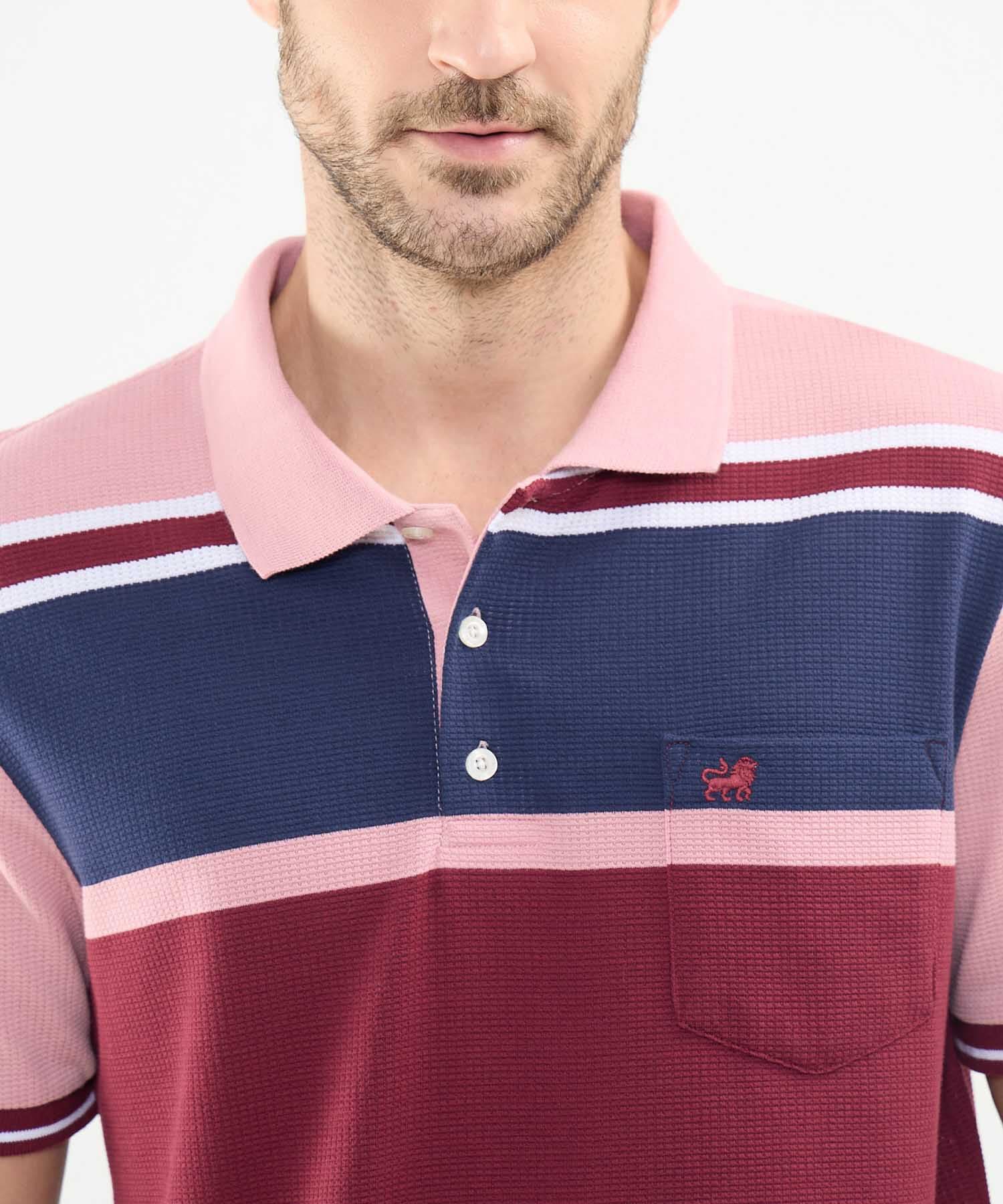 Polo Selva Suave rojo granada para hombre, vista 3